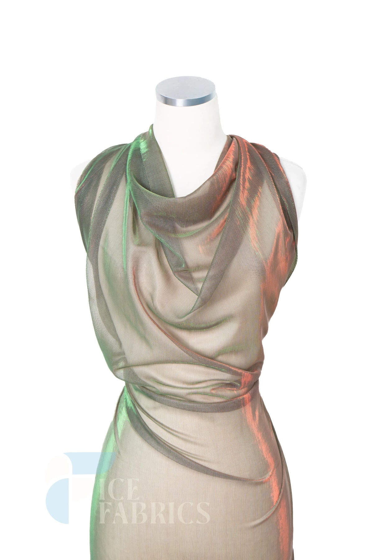 Shimmery Reflective Metallic Mesh Fabric