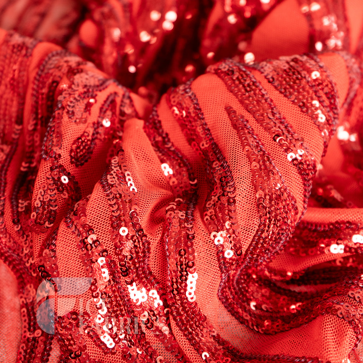 Wild Vine 4 Way Stretch Sequin Fabric on Mesh