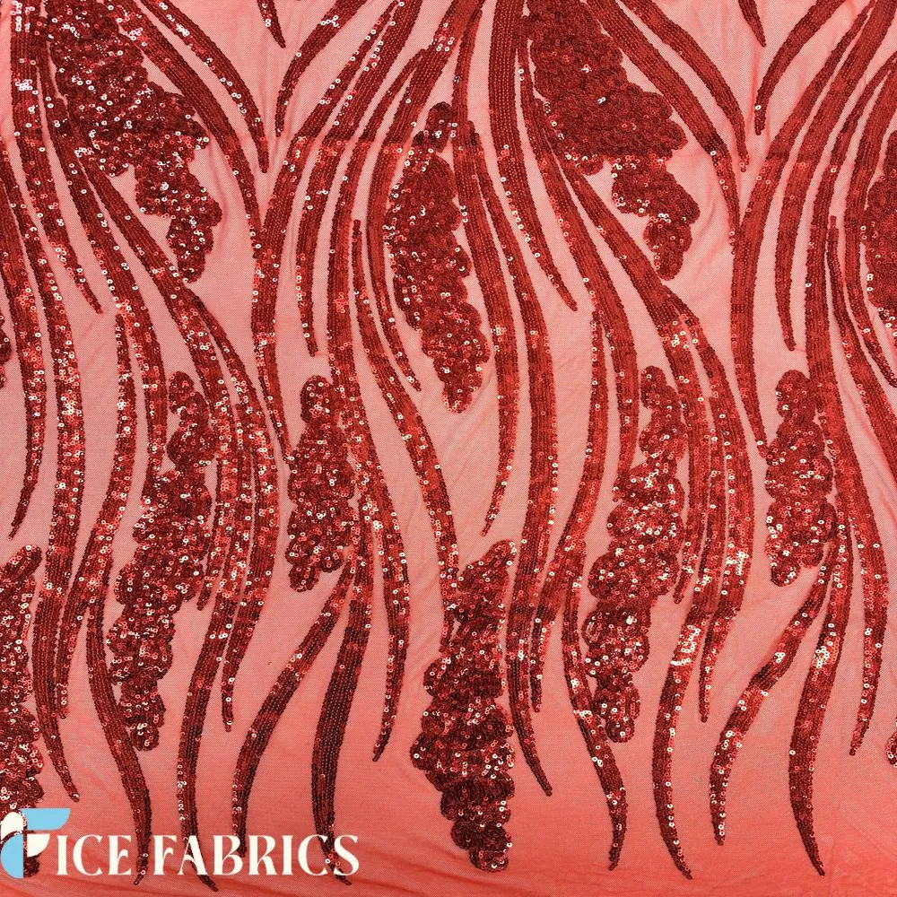 Feather Stretch Sequin Fabric