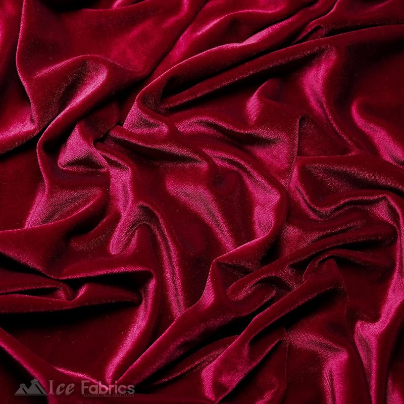 Ice Fabrics Stretch Velvet Fabric Soft and Smooth ICE FABRICS Red