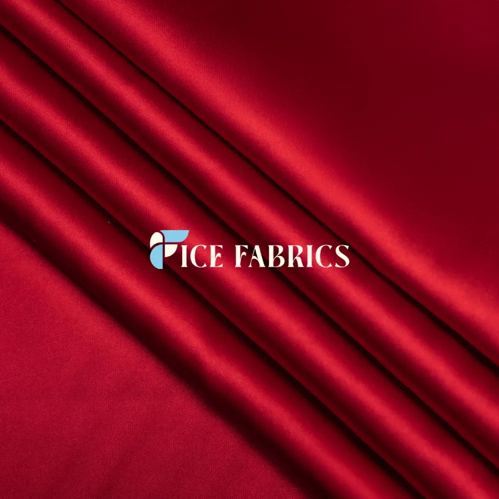 Red Luxury Silk Stretch Satin Fabric