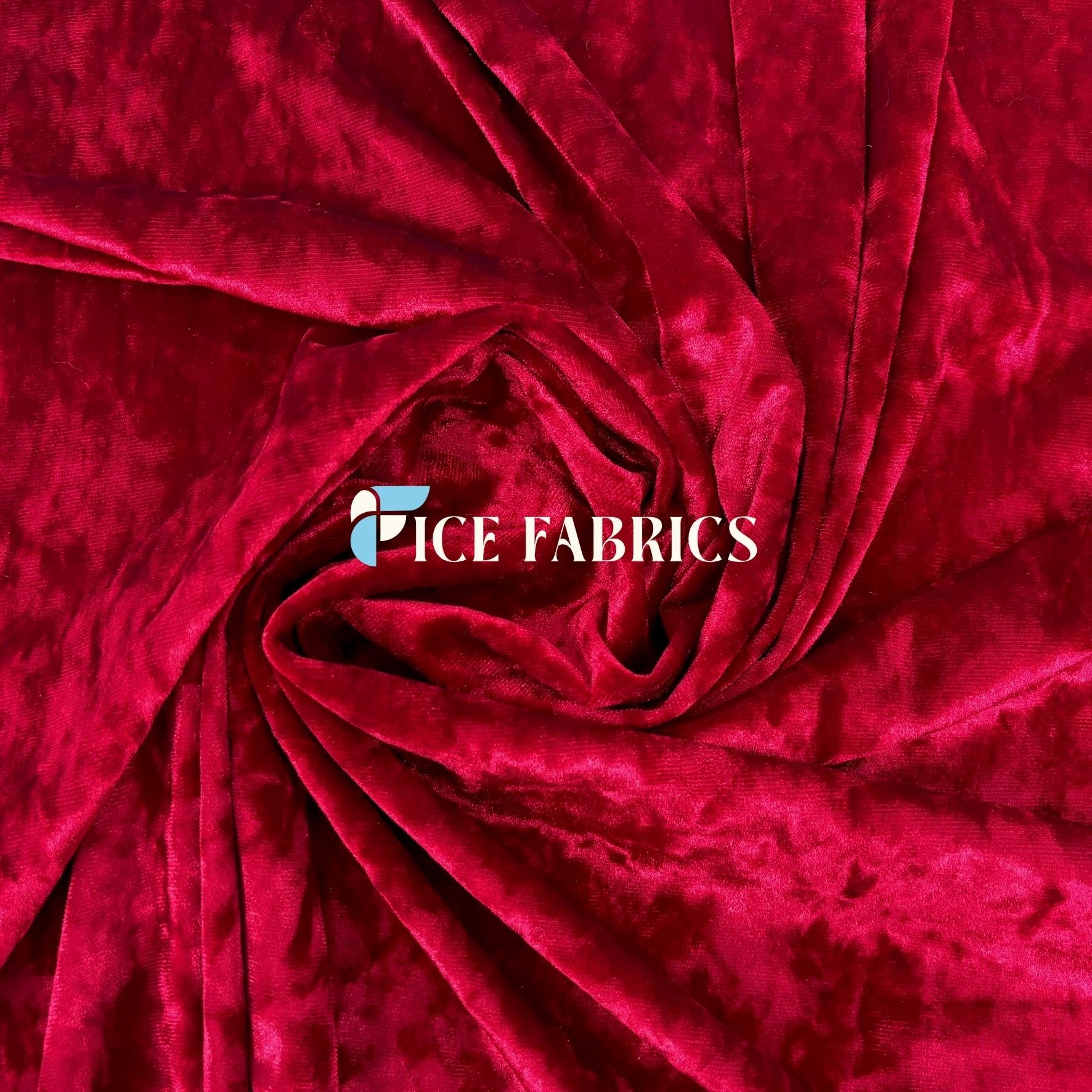 Buy Red Stretch Crushed Velvet Fabric | Shop Online