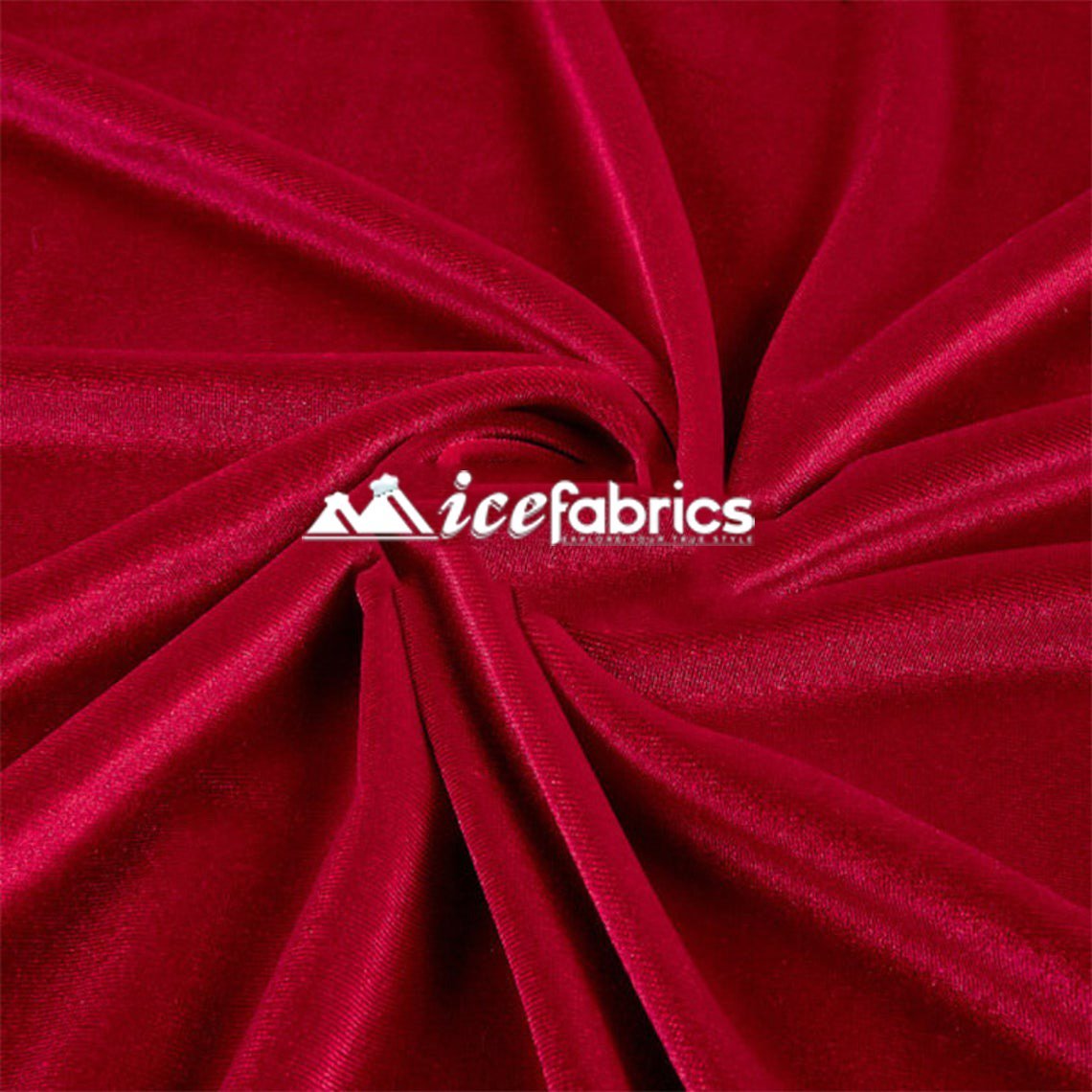Red Stretch Velvet Upholstery Fabric By The Roll (20 yards) Wholesale Fabric