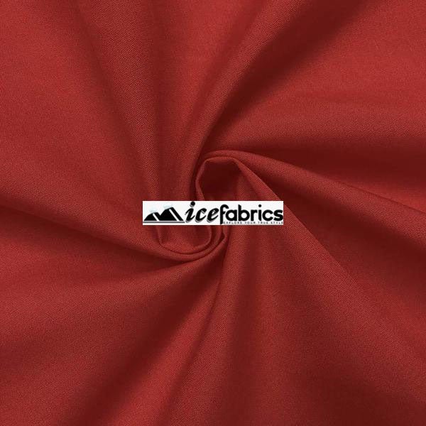 Red Poly Cotton Broadcloth Fabric By The Yard