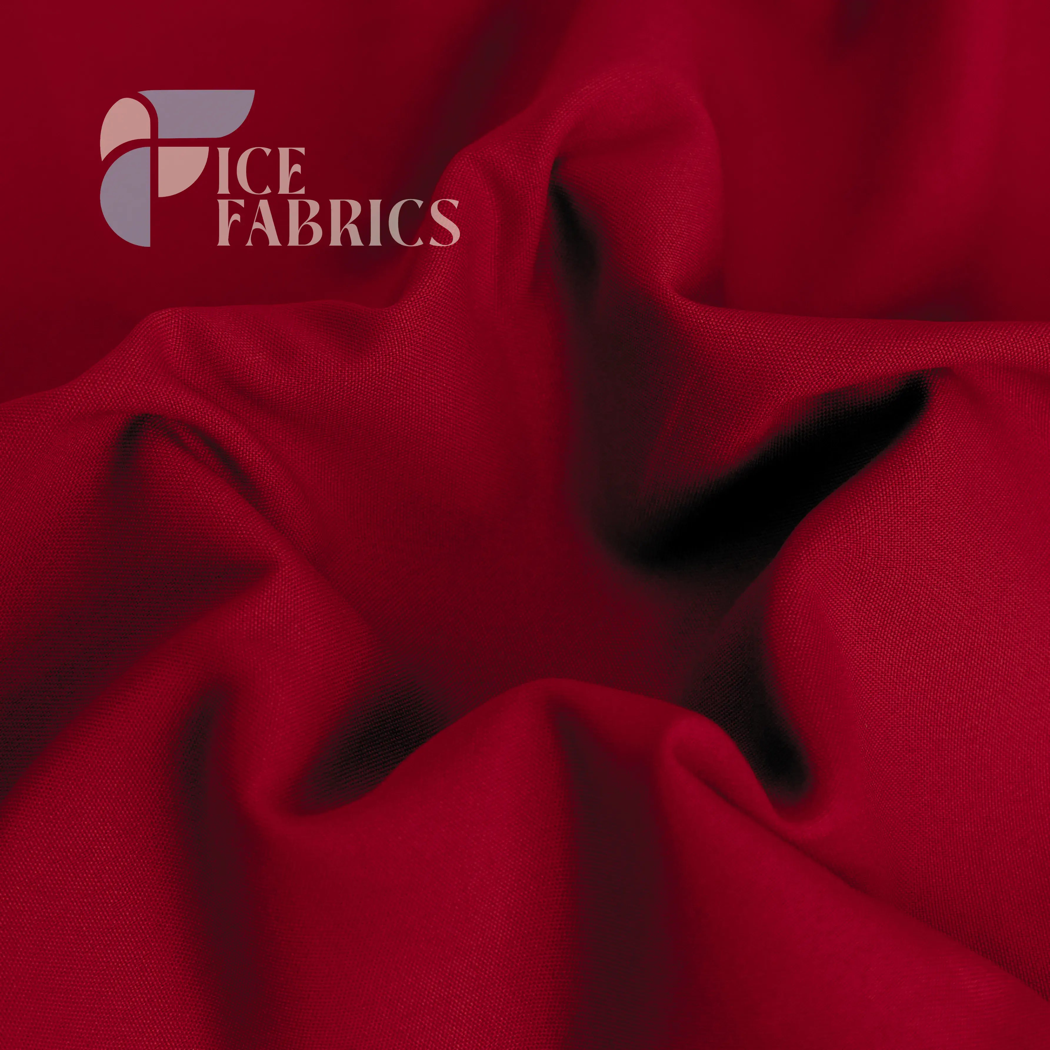 Red Solid Poly Poplin Fabric By The Yard