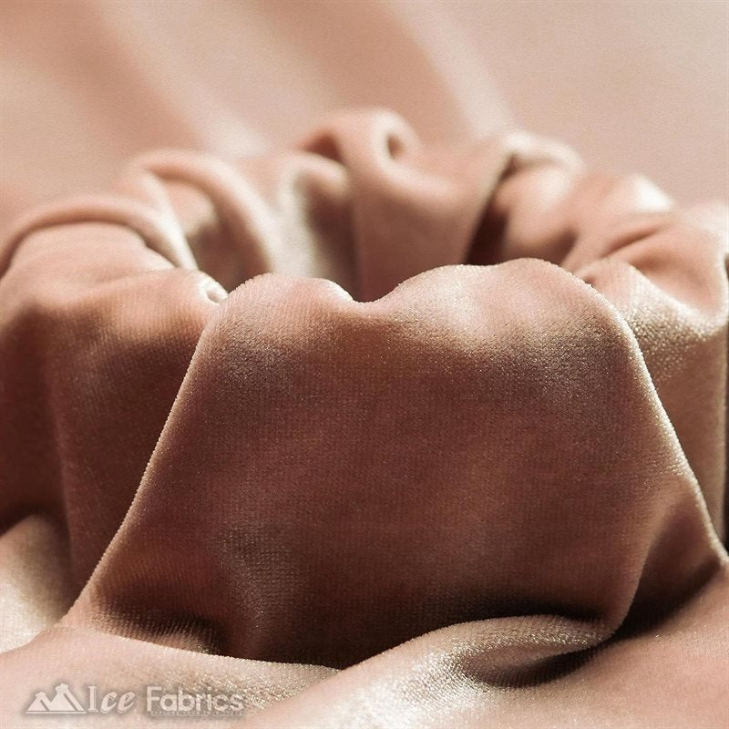 Rose Gold Stretch Velvet Fabric Soft and Smooth