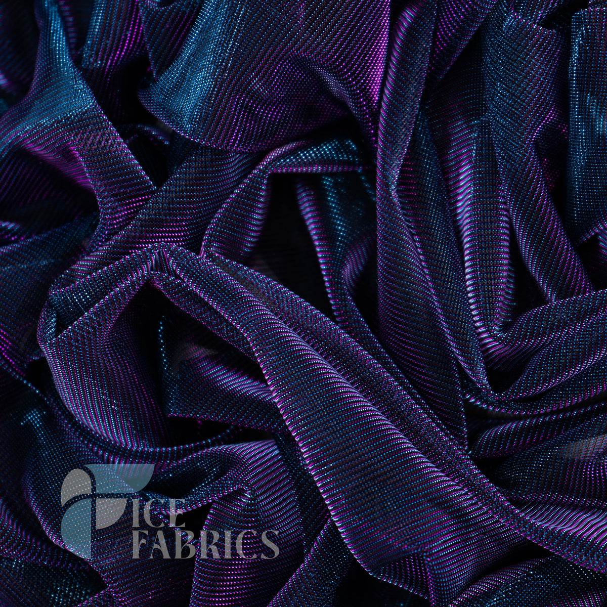 Shimmery Reflective Metallic Mesh Fabric