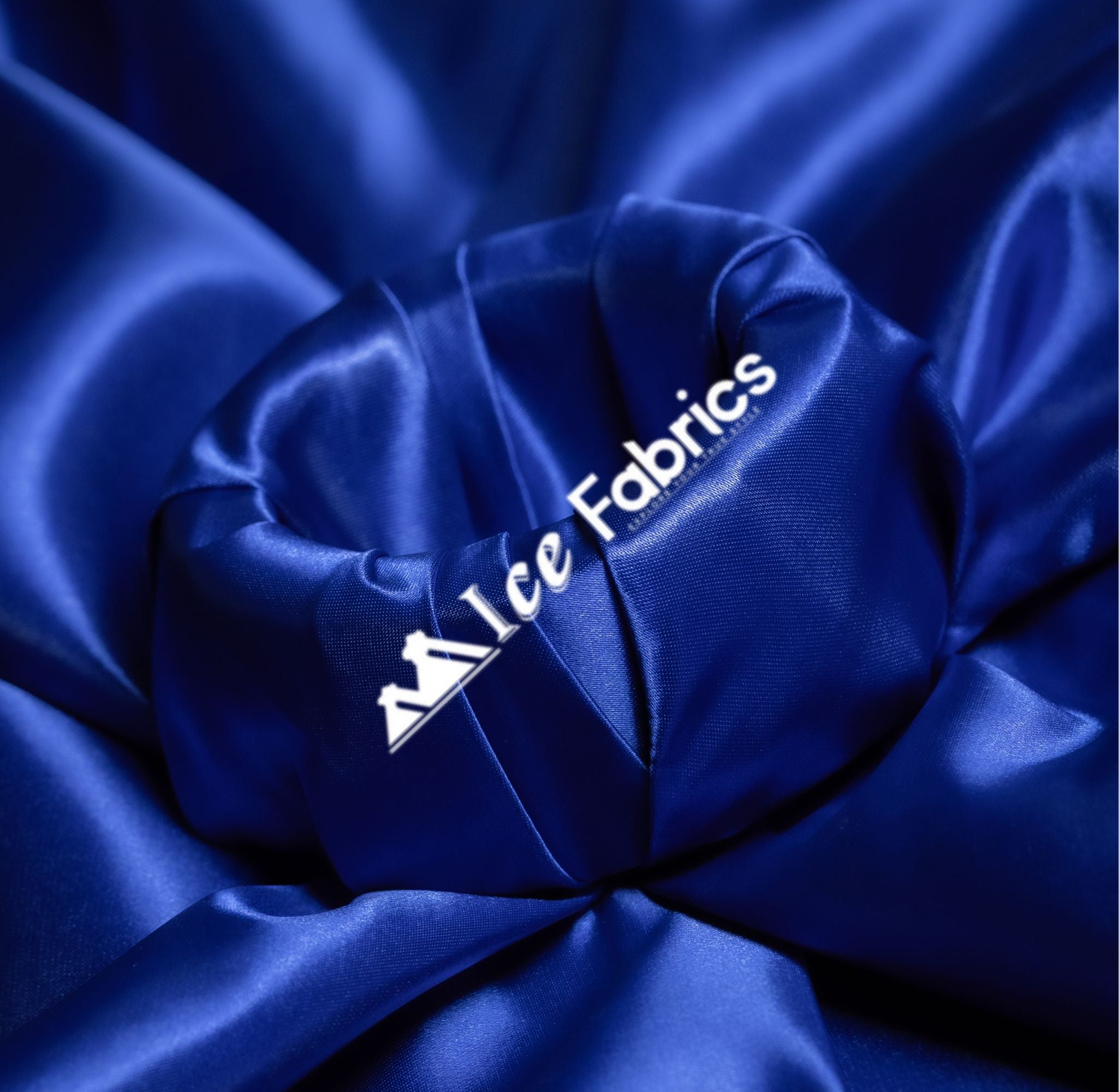 Royal Blue Shiny Bridal Satin Fabric - Ice fabrics