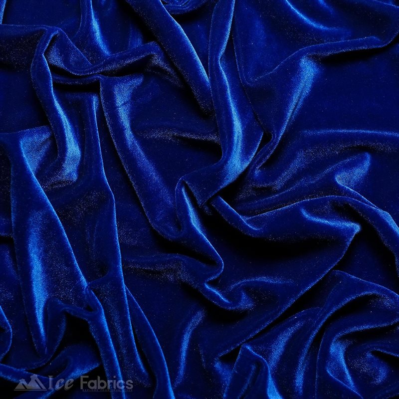 Ice Fabrics Stretch Velvet Fabric Soft and Smooth ICE FABRICS Royal Blue