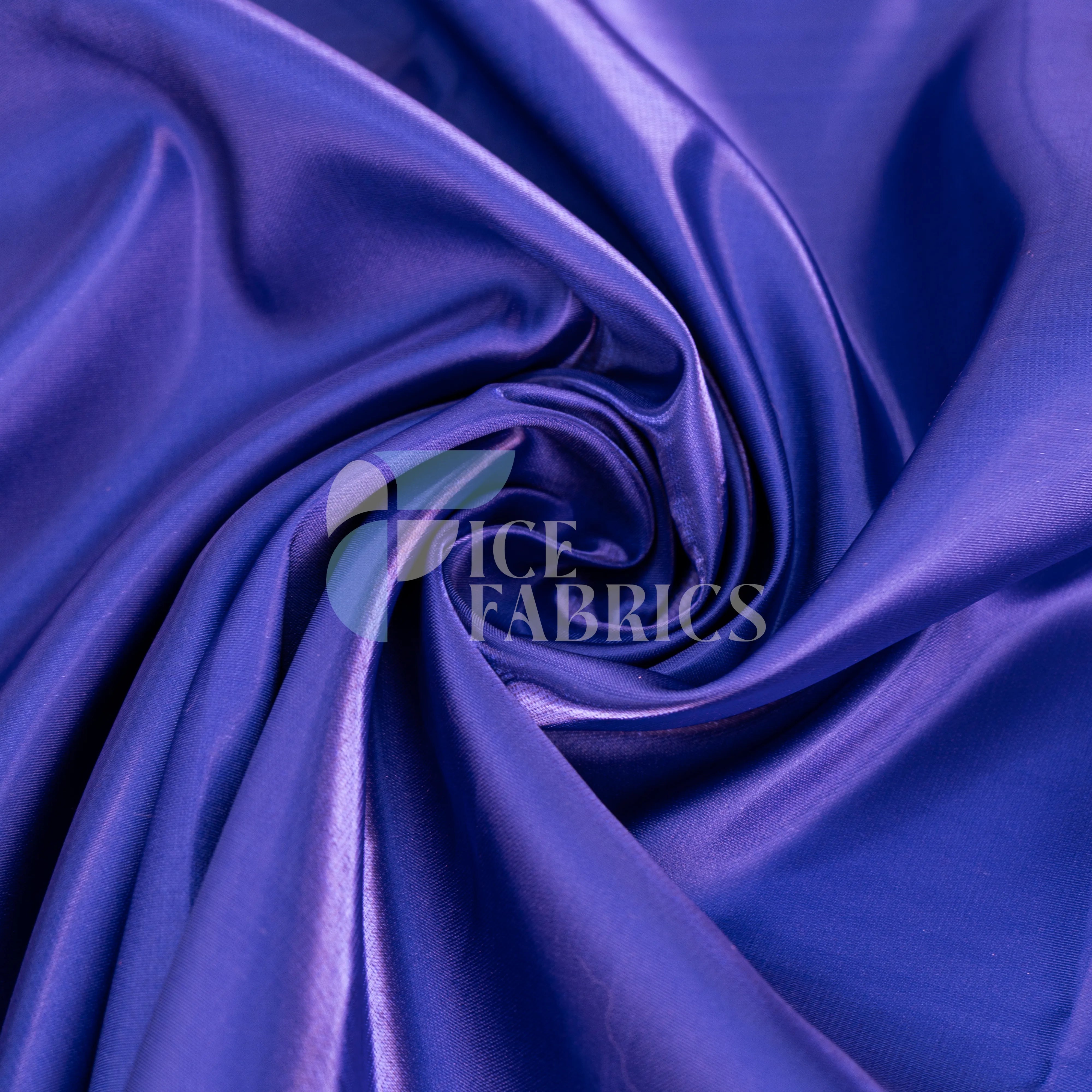 Royal Blue Reflective Liquid Crystal Silky Satin Fabric