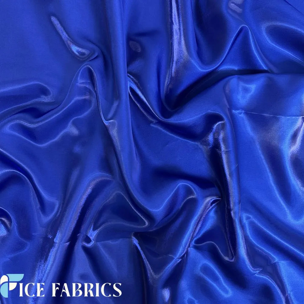 Royal Blue Reflective Liquid Crystal Silky Satin Fabric