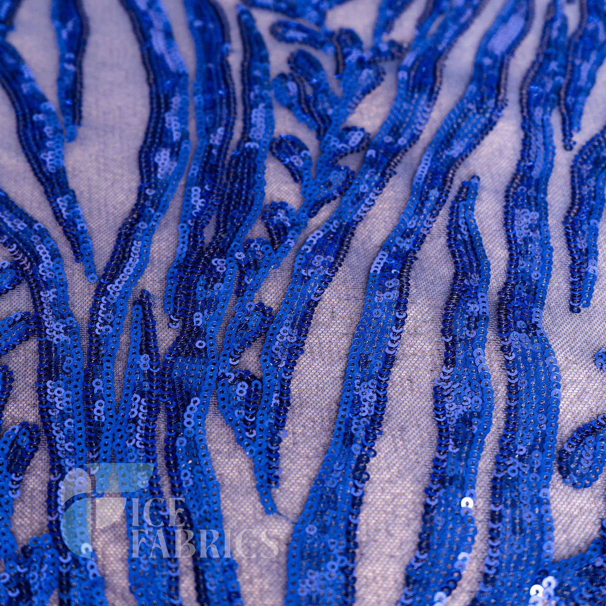 Wild Vine 4 Way Stretch Sequin Fabric on Mesh