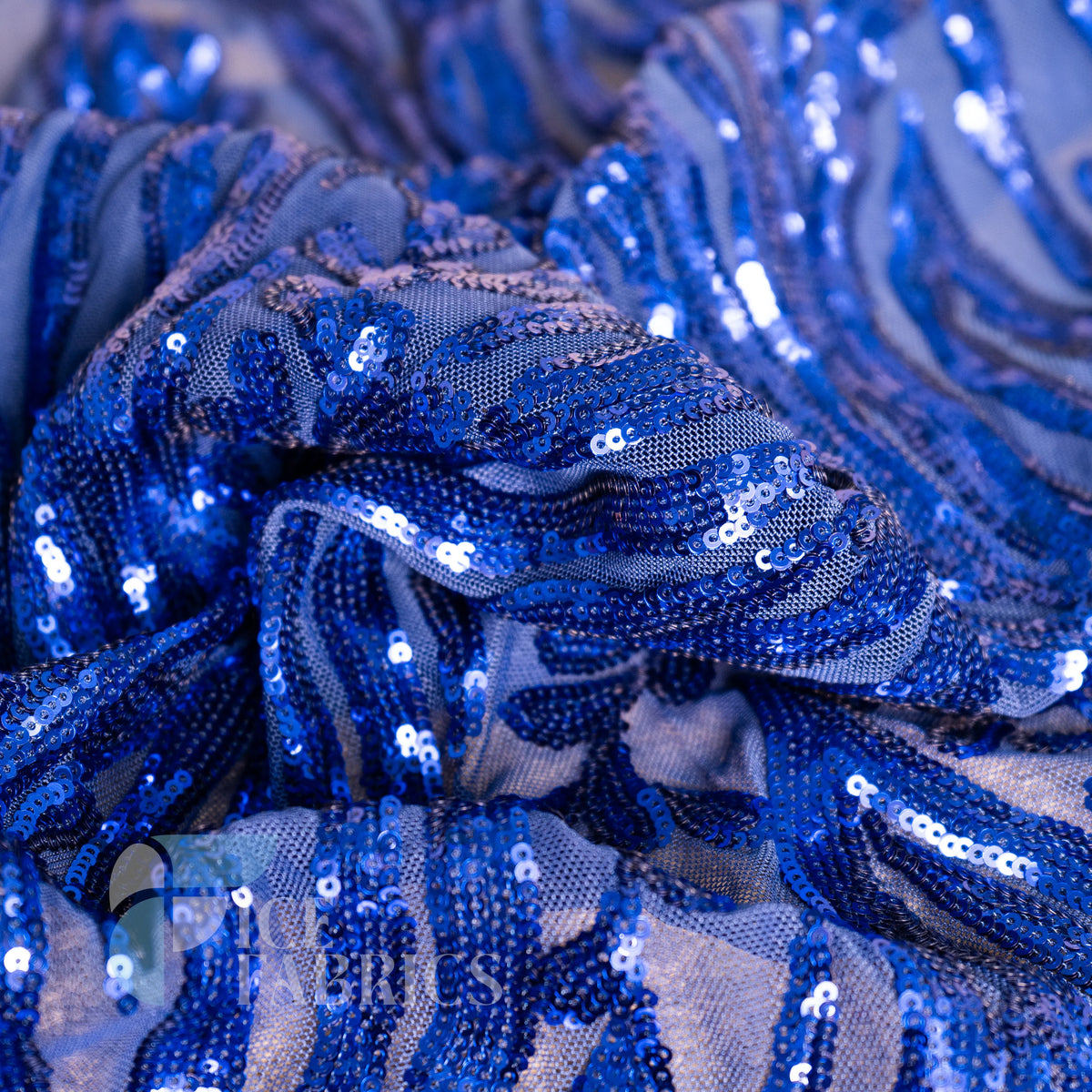 Wild Vine 4 Way Stretch Sequin Fabric on Mesh