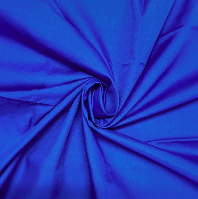 Royal Blue Solid Soft Poly Cotton Fabric By The Yard