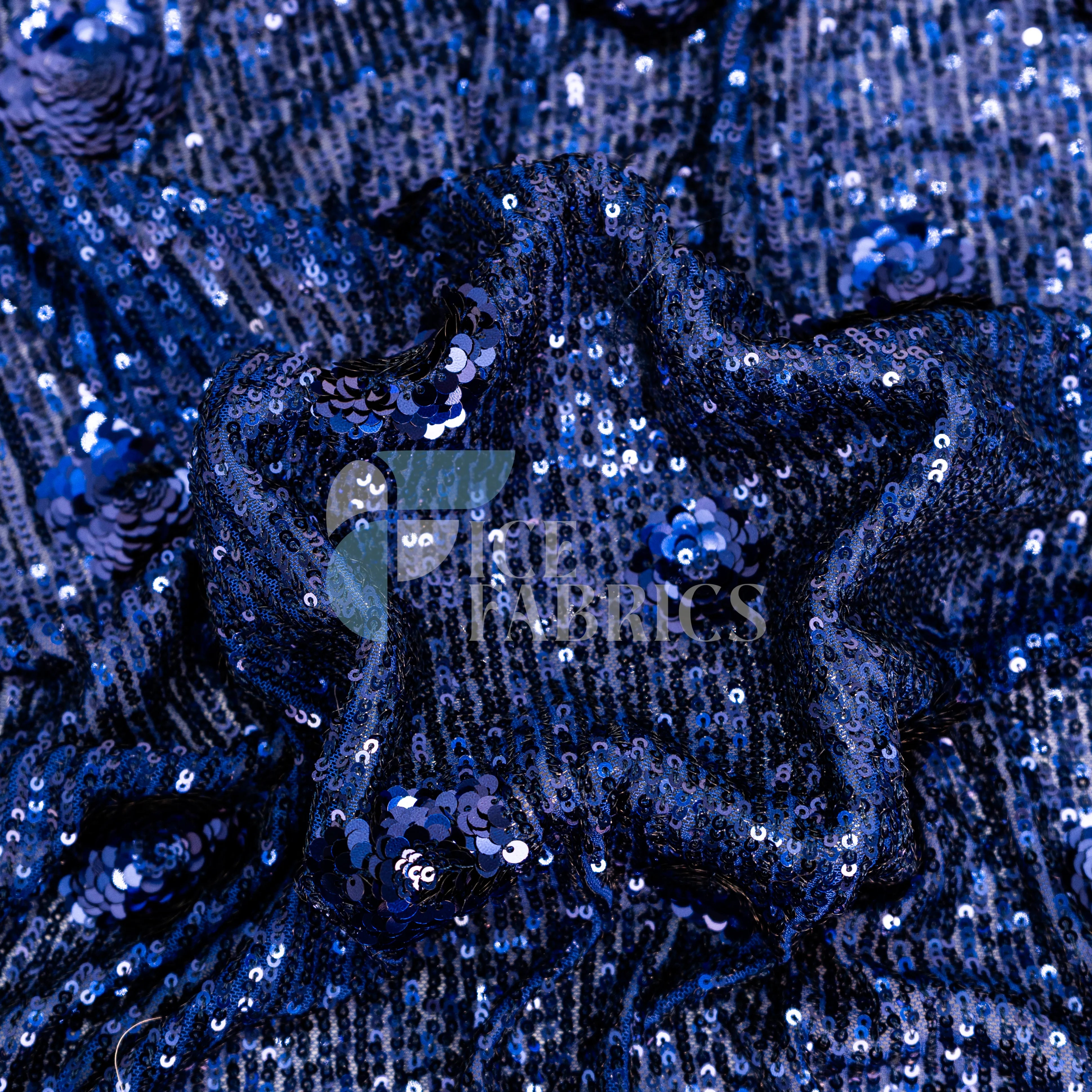Celeste 3D Floral Stretch Sequin Fabric