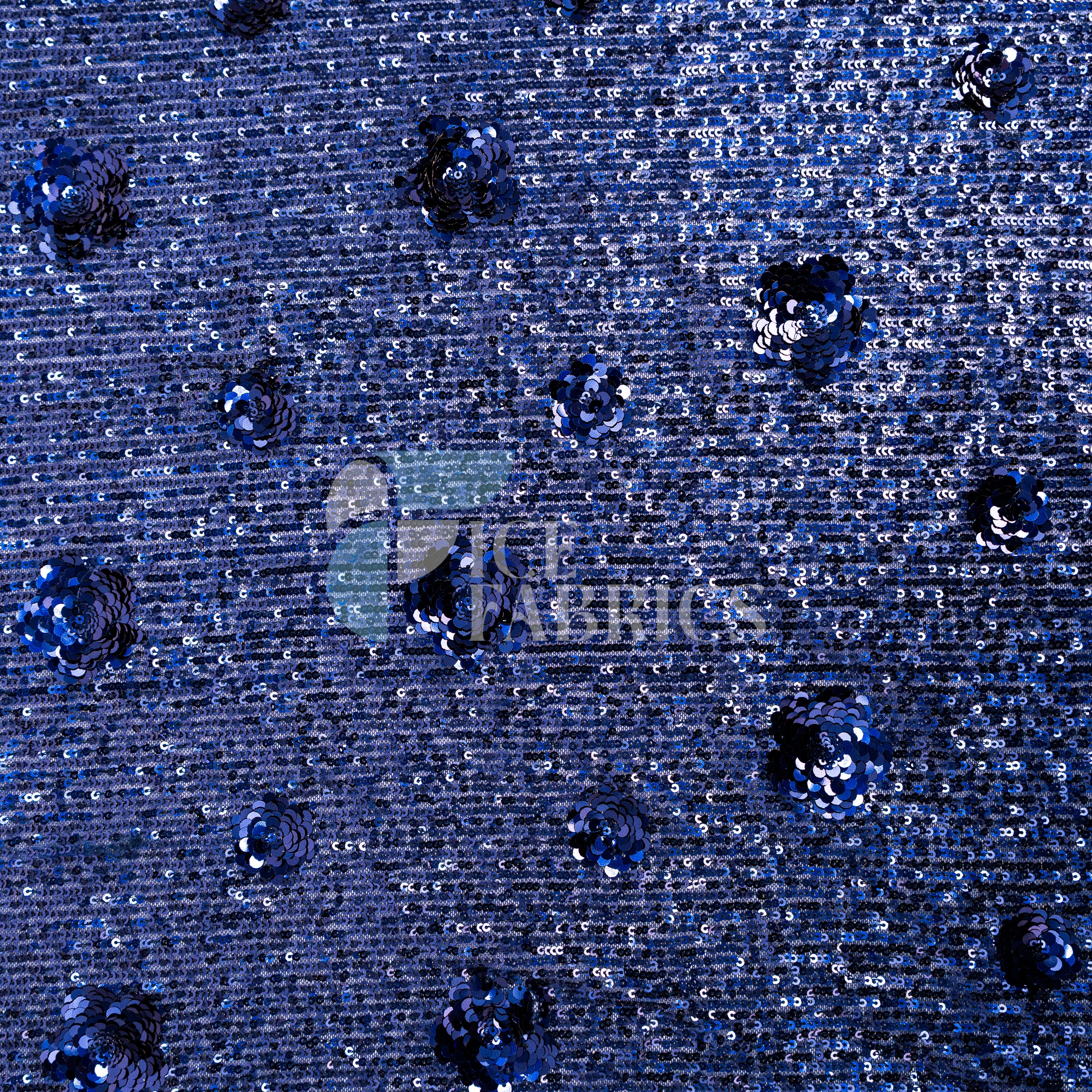 Celeste 3D Floral Stretch Sequin Fabric
