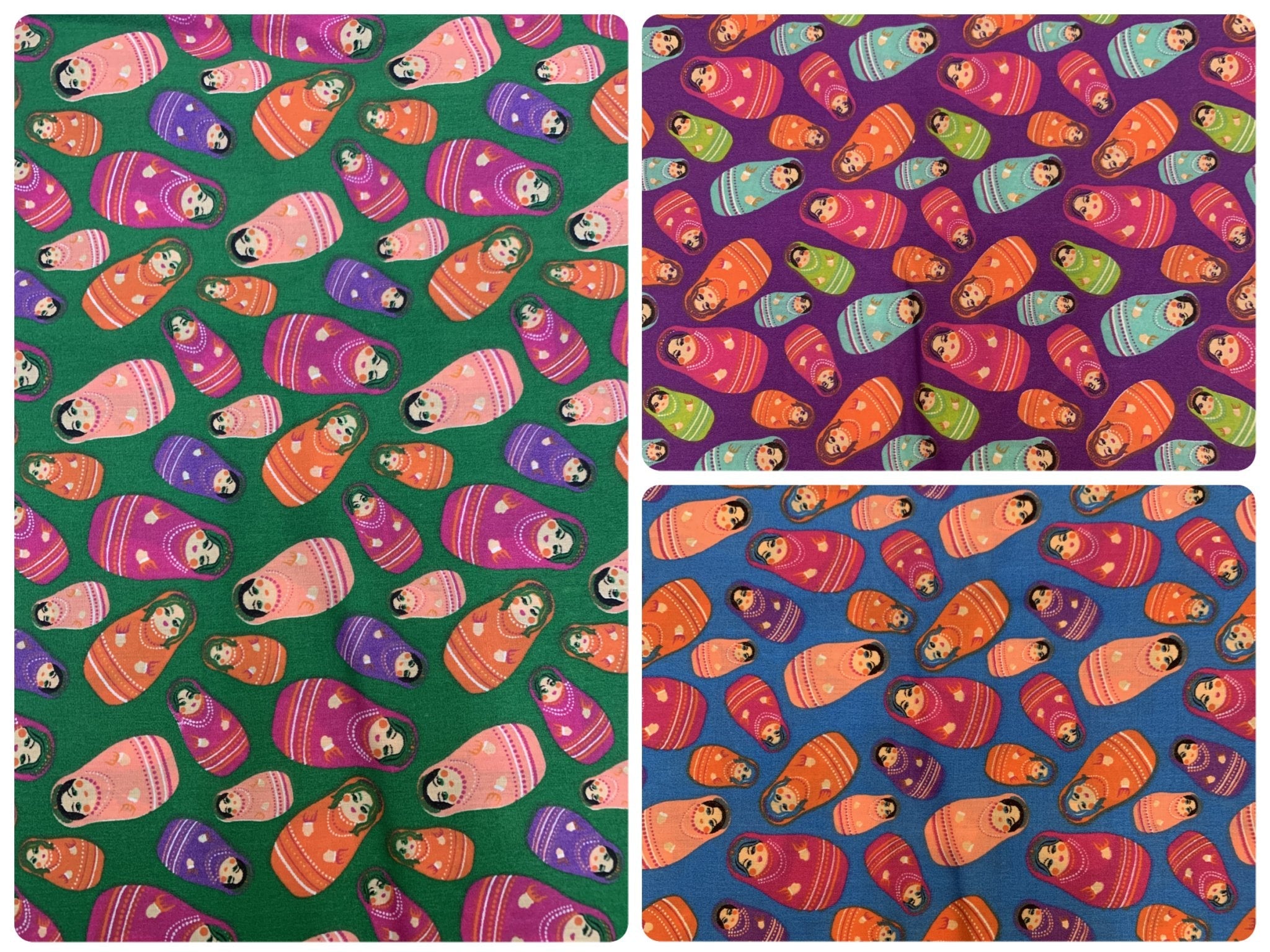 Russian Doll Print Poly Cotton Fabric By The Yard