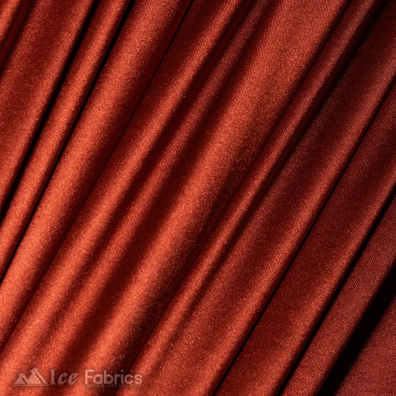 4 Way Stretch Silky Satin Wholesale Fabric By The Roll (20 Yards ) ICE FABRICS |Rust
