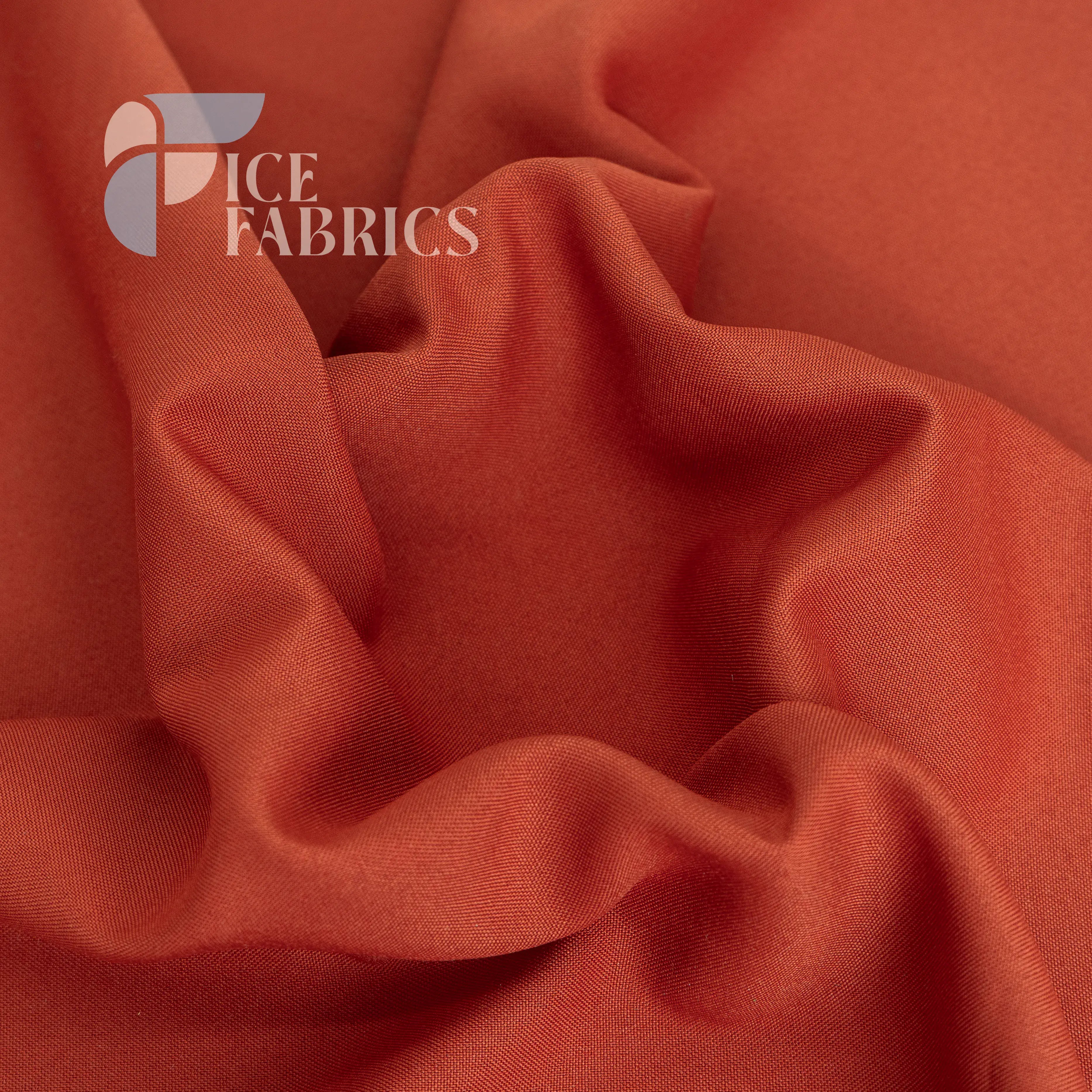 Rust Solid Poly Poplin Fabric By The Yard