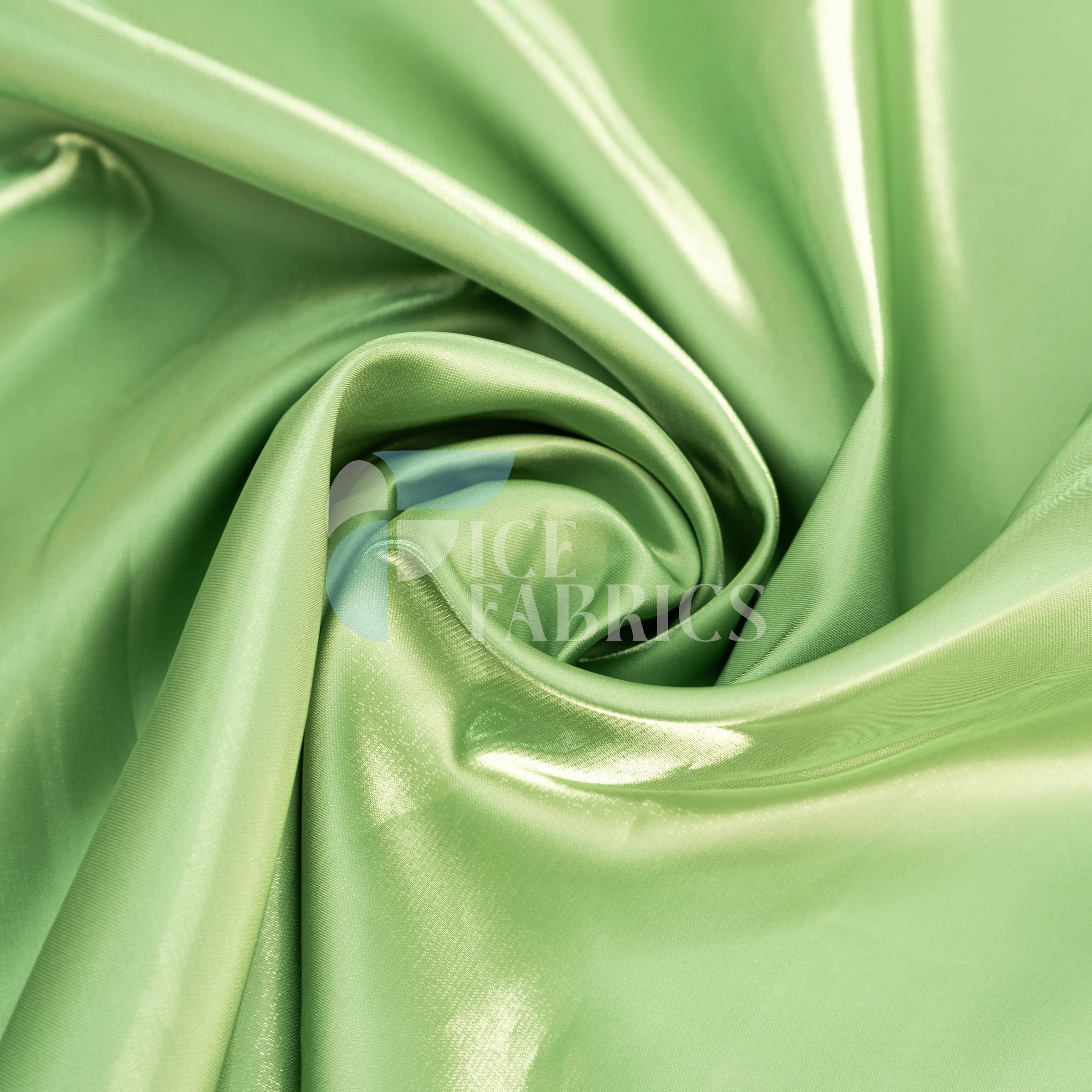 Sage Green Reflective Liquid Crystal Silky Satin Fabric