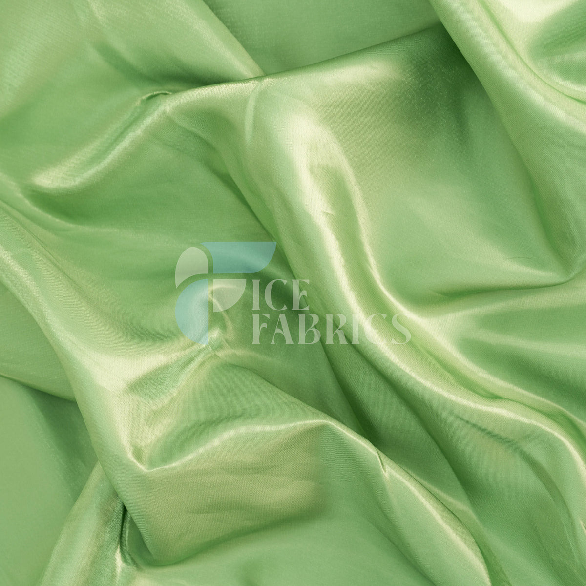 Sage Green Silky Satin Fabric by the yard