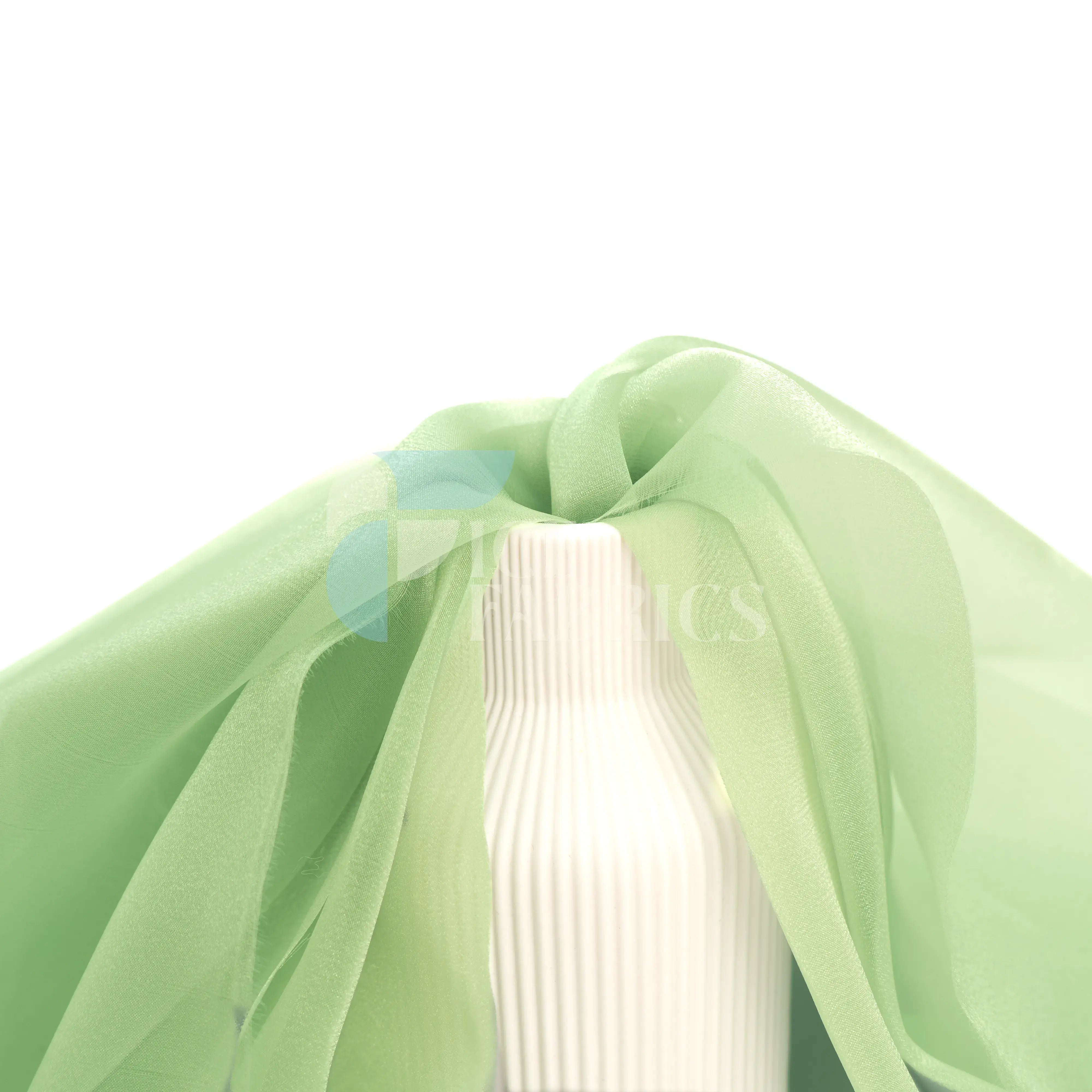 Sage Crystal Sheer Organza Fabric By The Yard