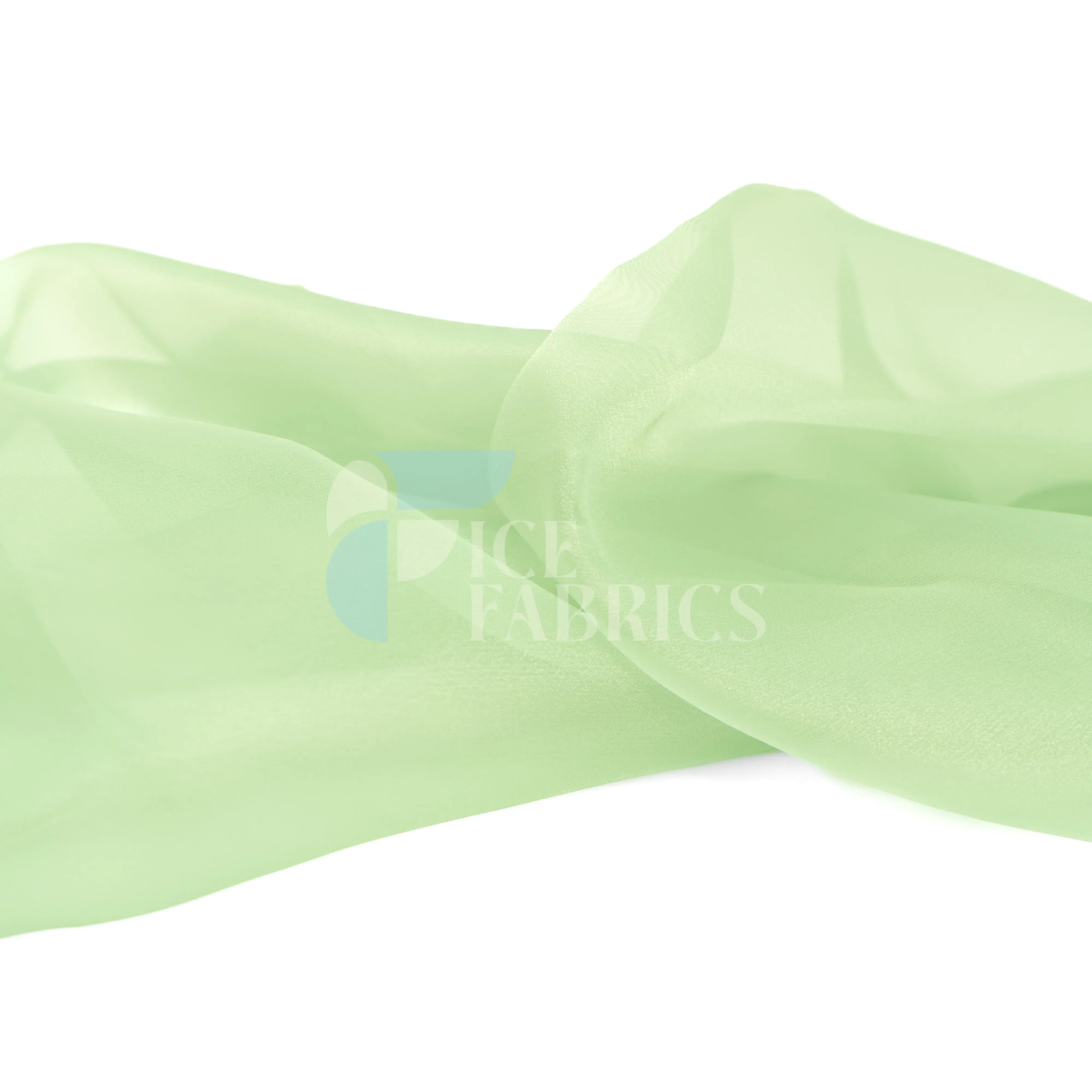 Sage Crystal Sheer Organza Fabric By The Yard