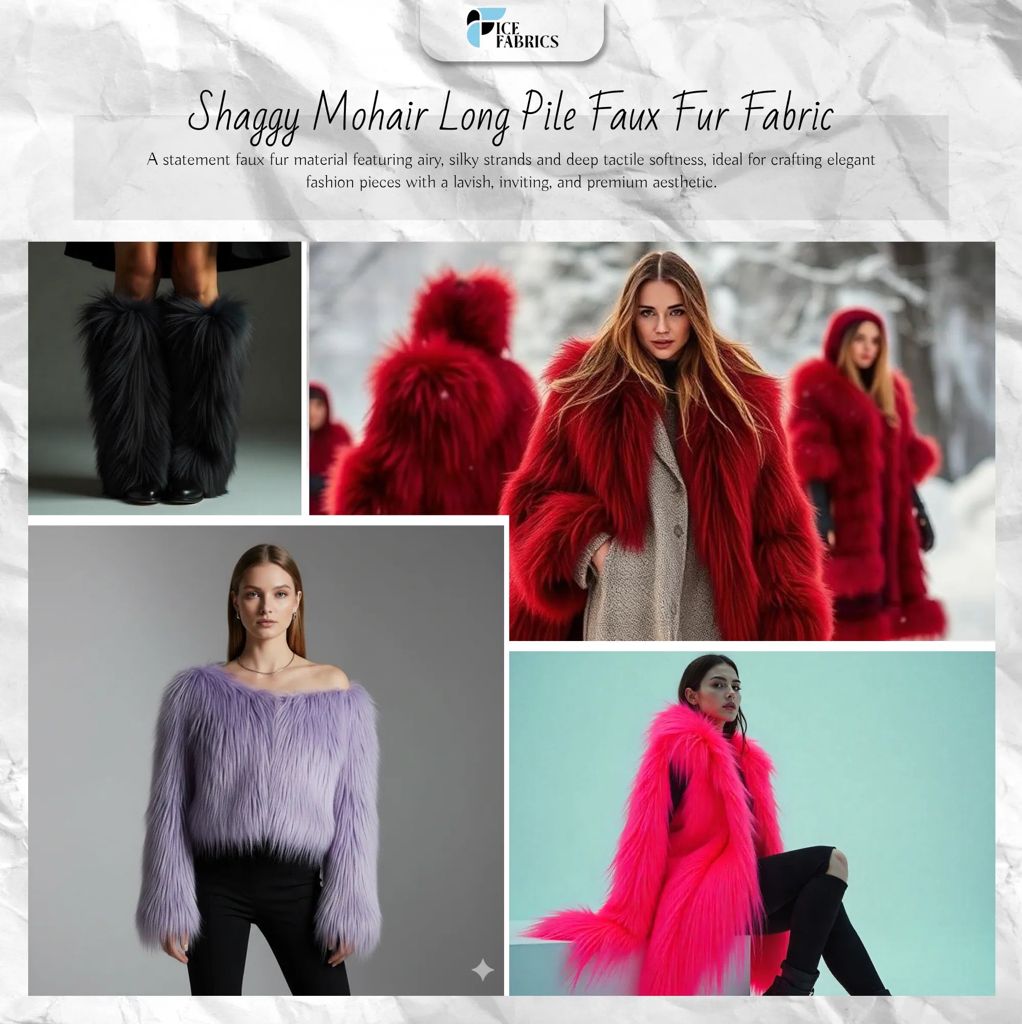 Shaggy Mohair Long Pile Faux Fur Fabric By The Yard Usecase