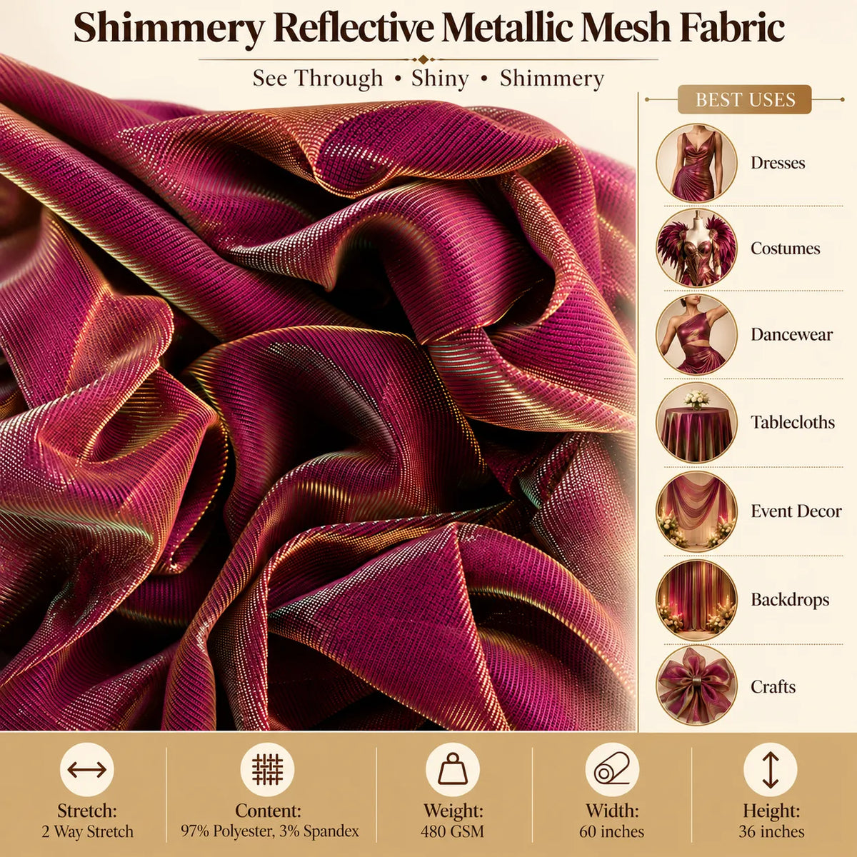 Metallic Mesh Fabric