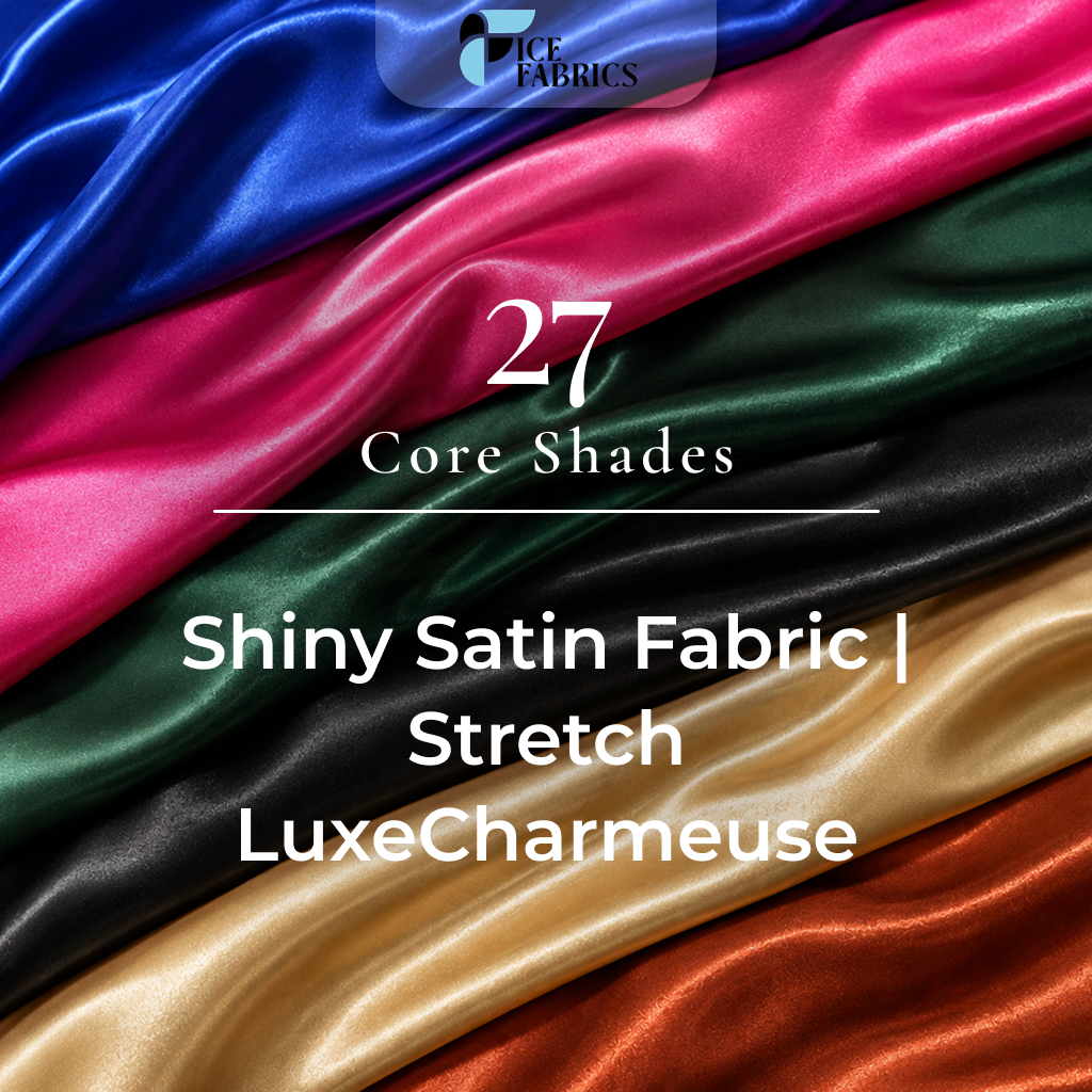 French Quality 5% Stretch Satin Fabric Spandex Fabric BTY ICEFABRIC Yellow