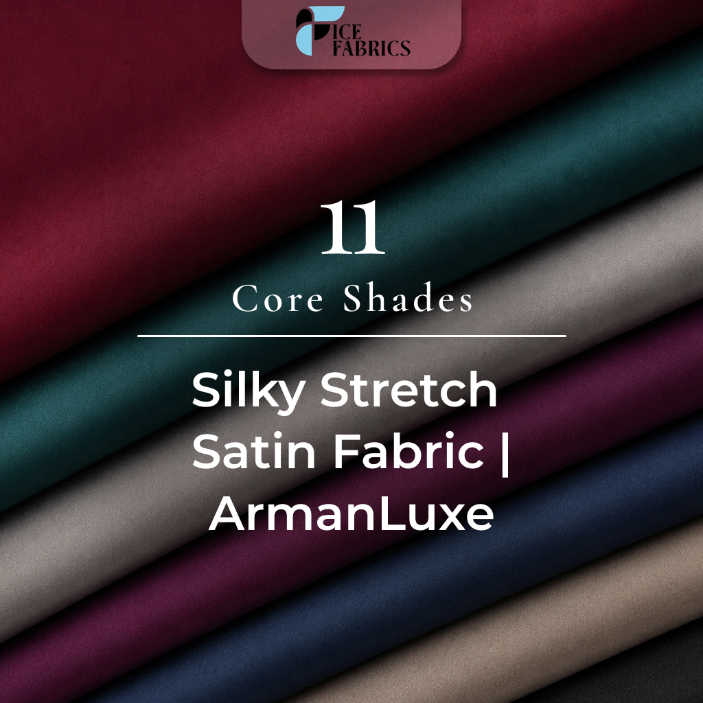 Armani Thick Solid Color Silky Stretch Satin Fabric Sold By The Yard