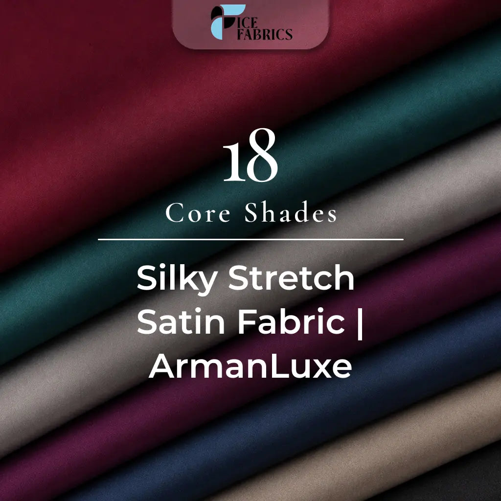 Armani Thick Solid Color Silky Stretch Satin Fabric Sold By The Yard