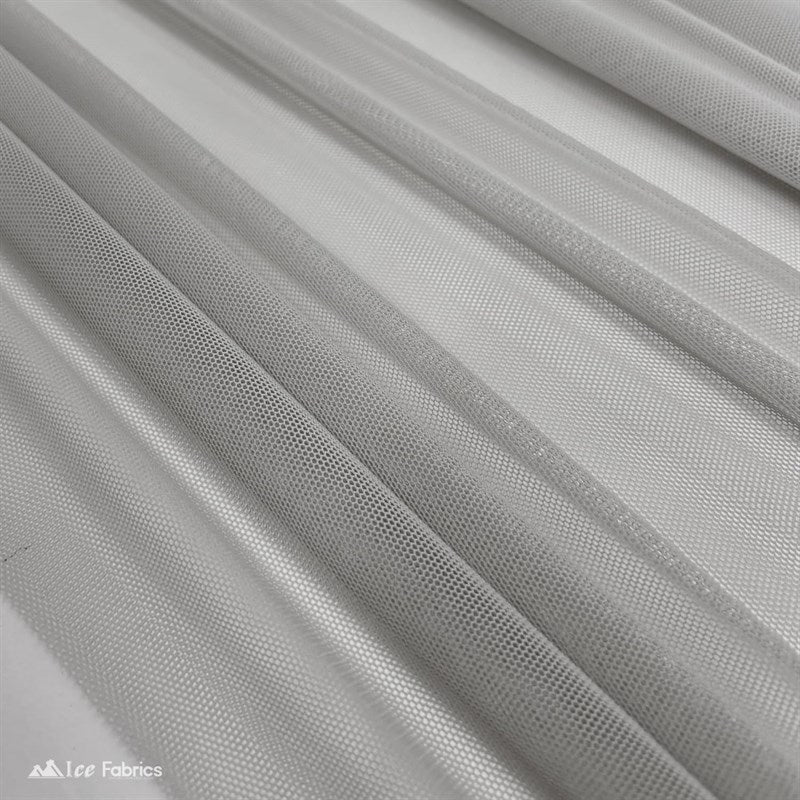 Silver 4 Way Stretch Nylon Spandex Power Mesh Fabric