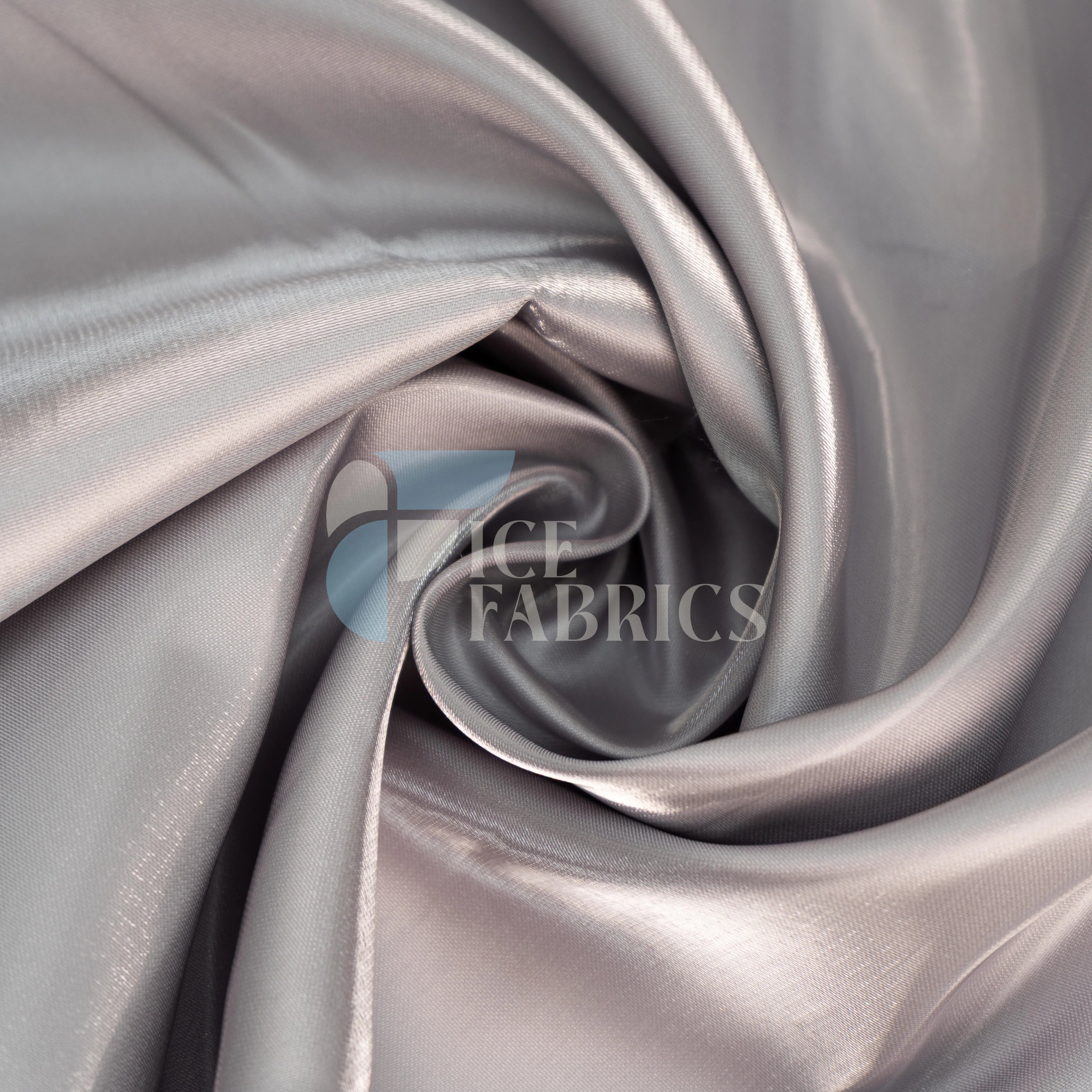 Silver Reflective Liquid Crystal Silky Satin Fabric