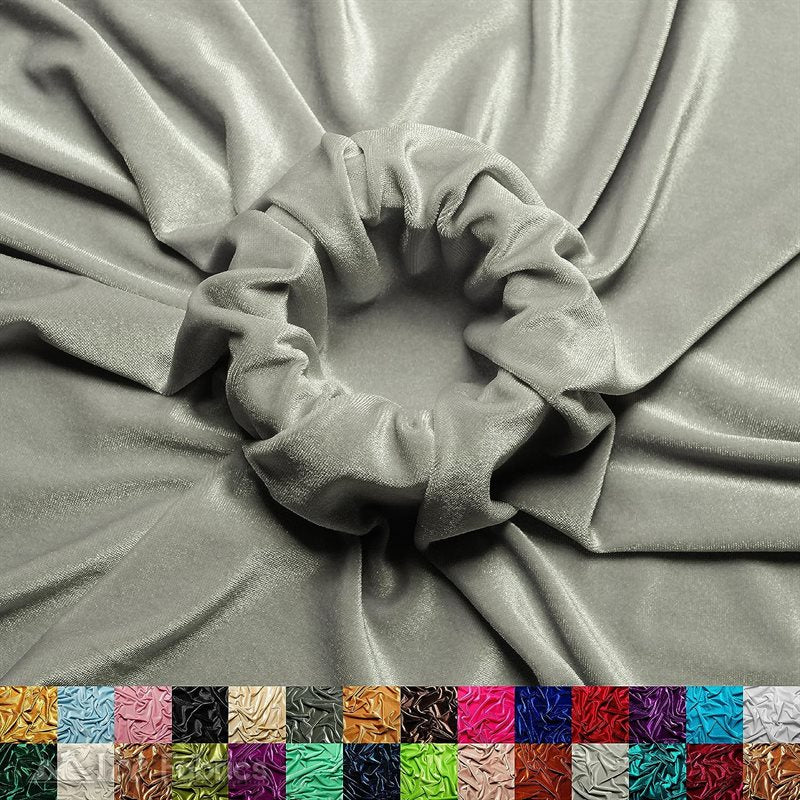 Silver Stretch Velvet Fabric Soft and Smooth