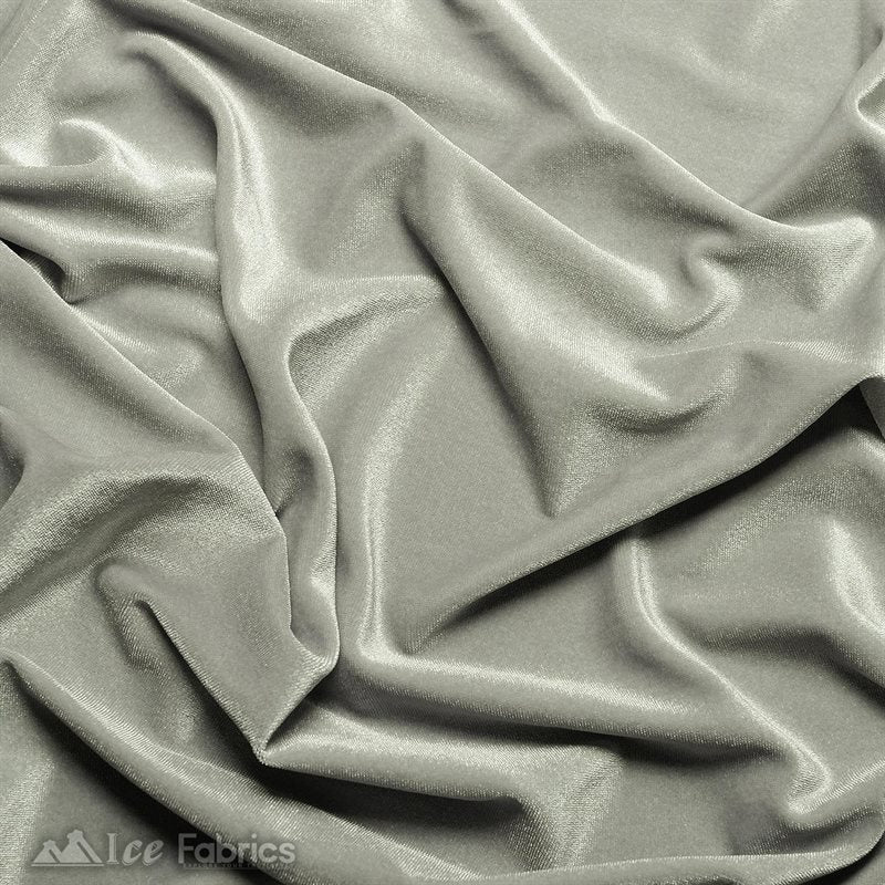 Silver Stretch Velvet Fabric Soft and Smooth