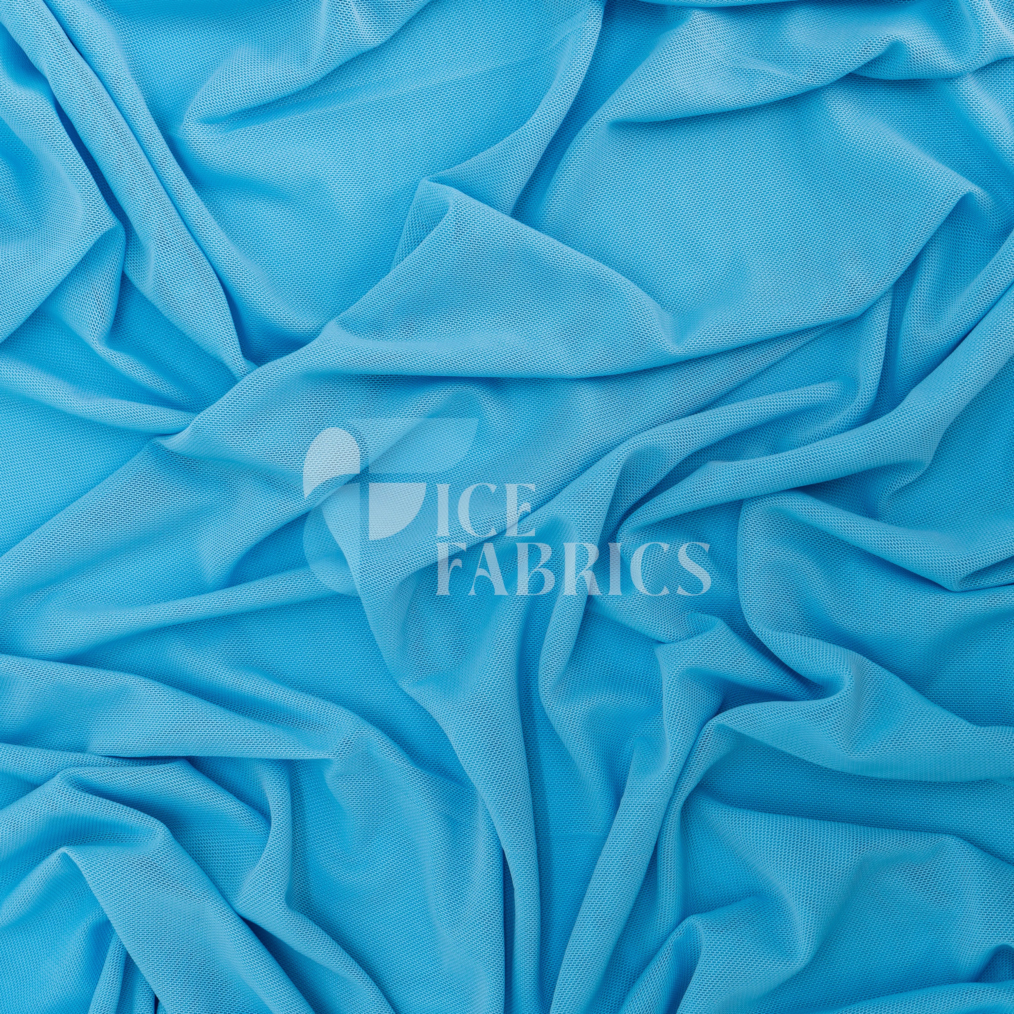 Sky Blue 4 Way Stretch Nylon Spandex Power Mesh Fabric