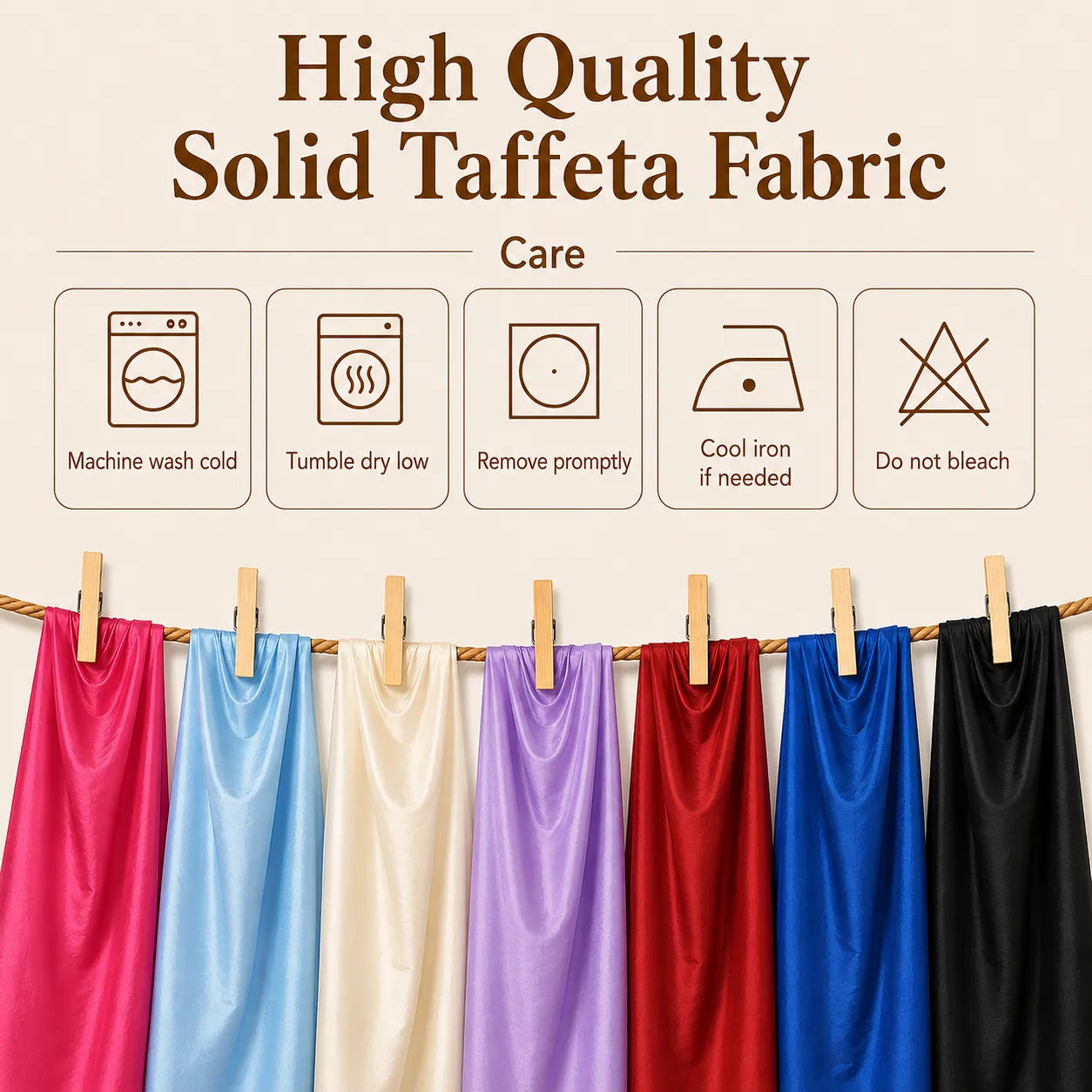 High Quality Solid Taffeta Fabric By The Yard