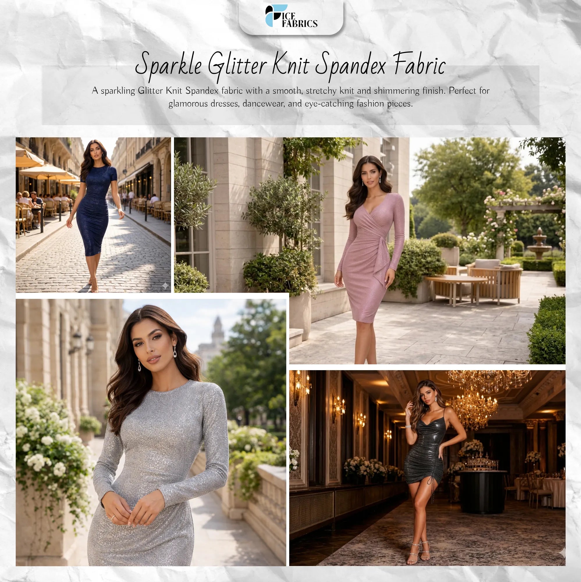 Lurex Sparkle Glitter Knit Spandex Fabric