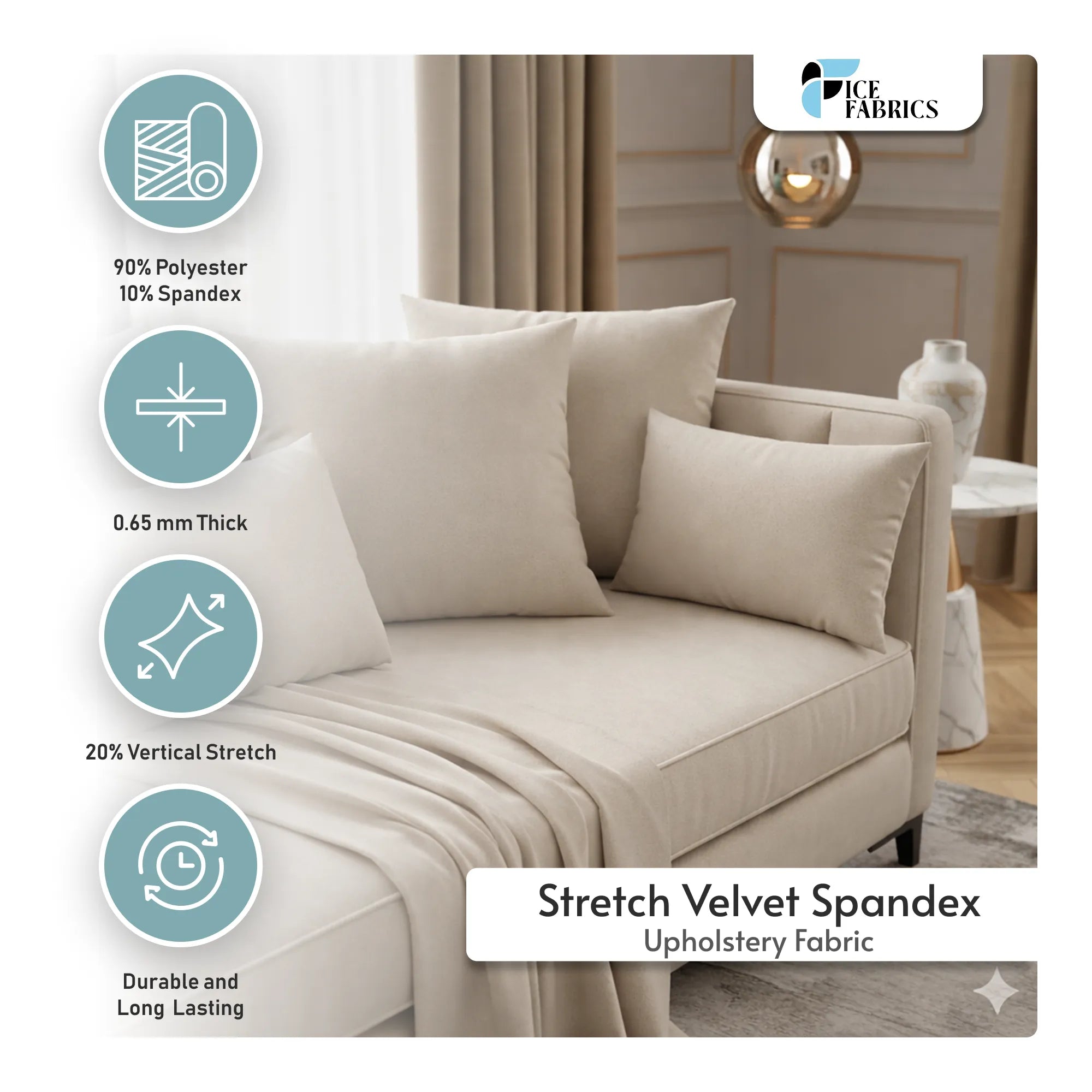 Stretch Velvet Upholstery Fabric | VelvetFlex