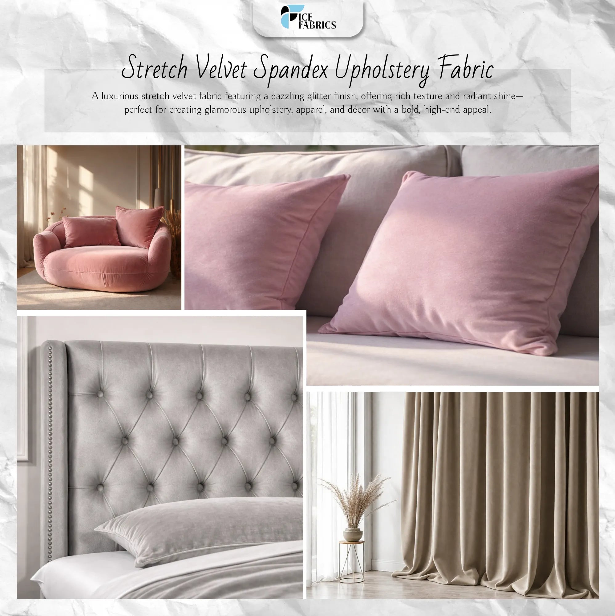 Stretch Velvet Upholstery Fabric | VelvetFlex