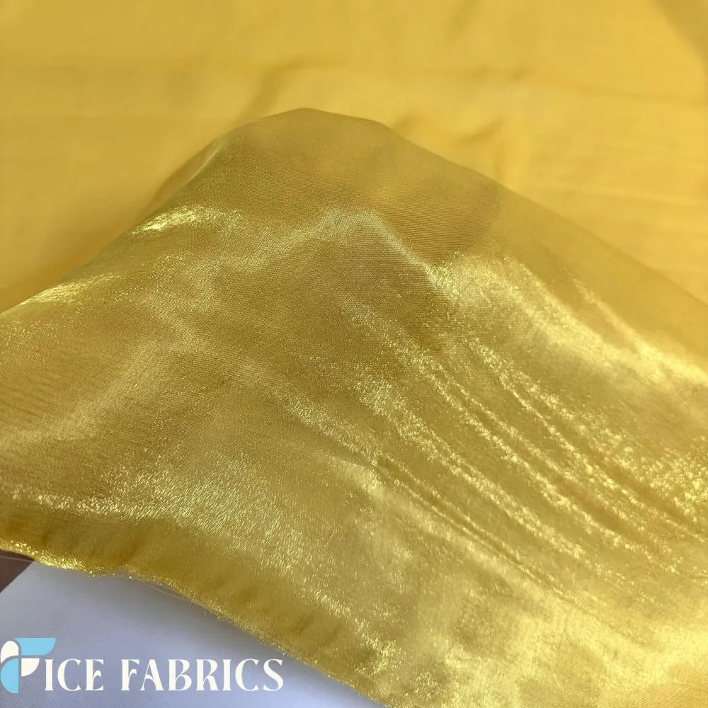 Sunflower Gold Crystal Reflective Liquid Sheer Chiffon Fabric