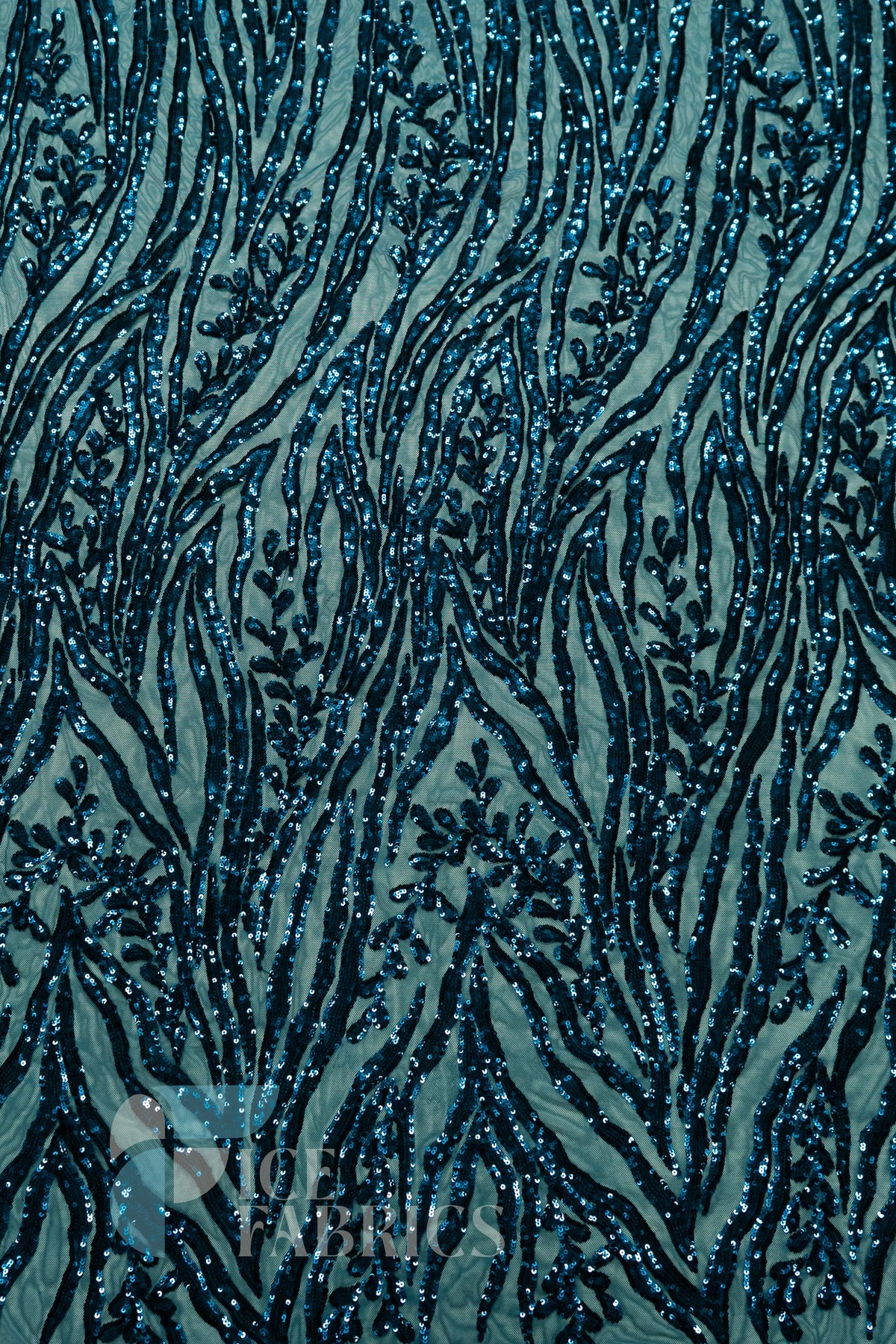 Wild Vine 4 Way Stretch Sequin Fabric on Mesh