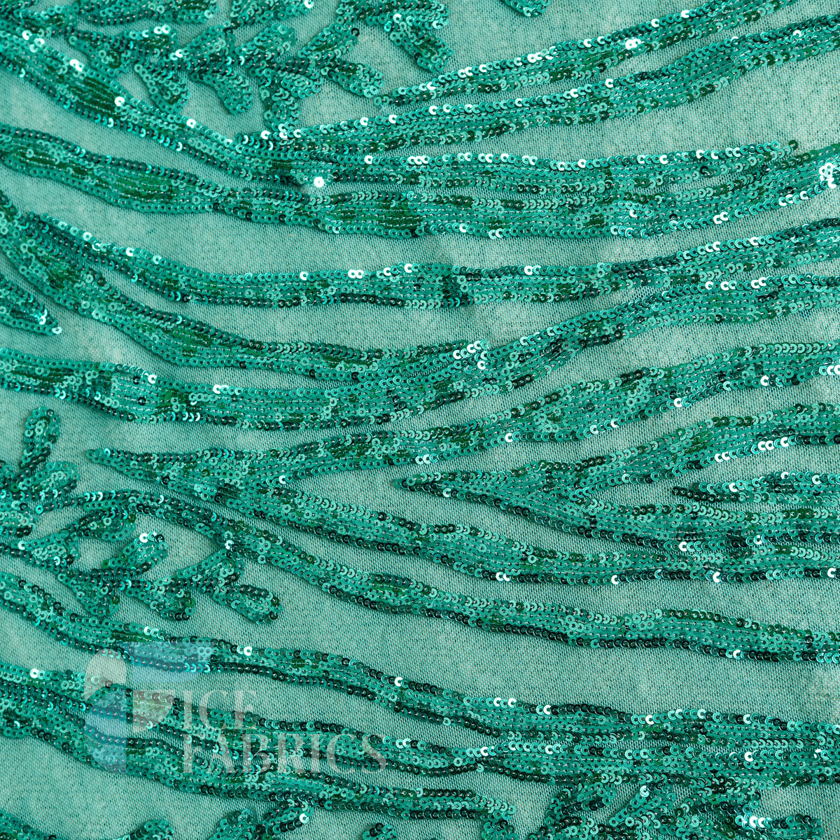 Wild Vine 4 Way Stretch Sequin Fabric on Mesh