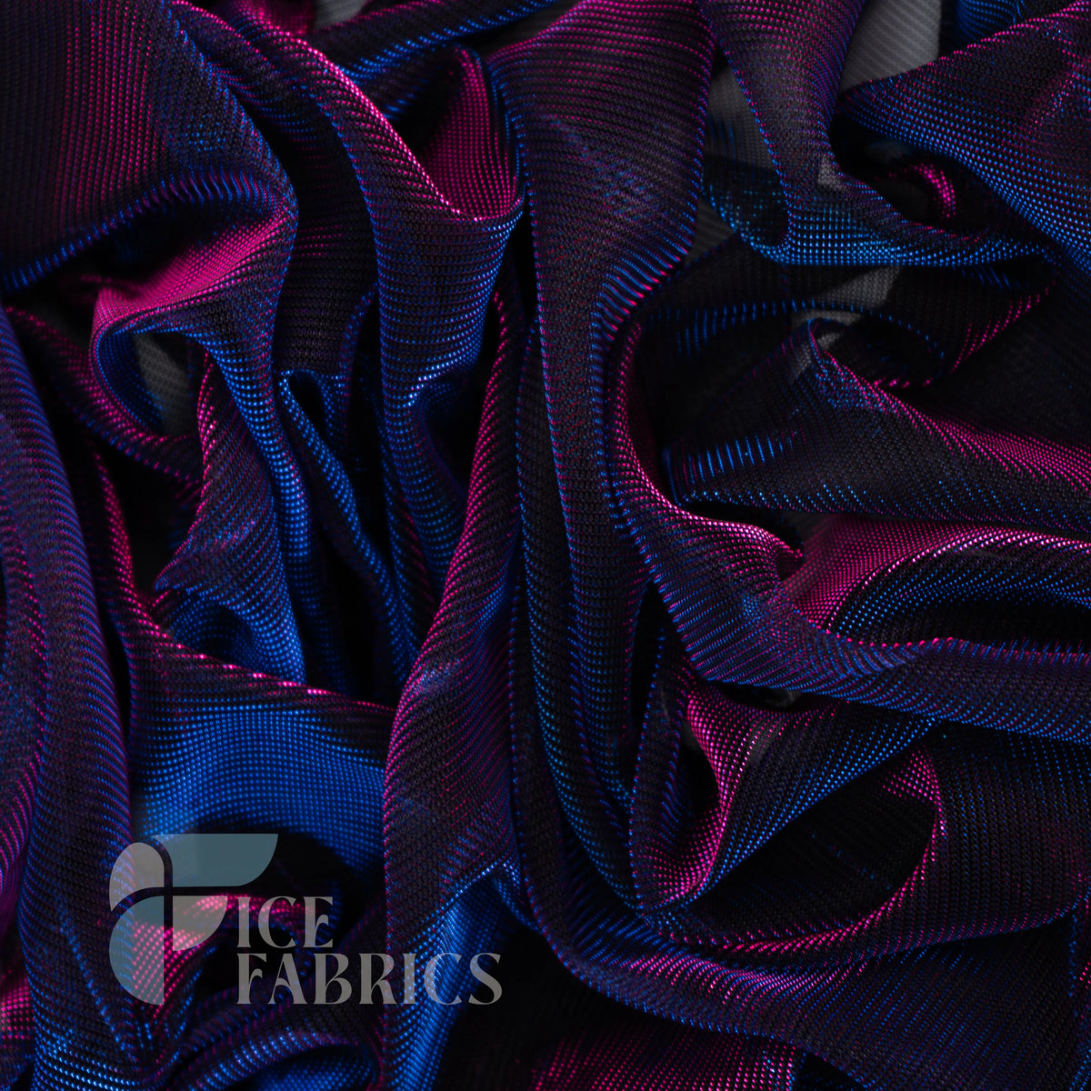 Shimmery Reflective Metallic Mesh Fabric