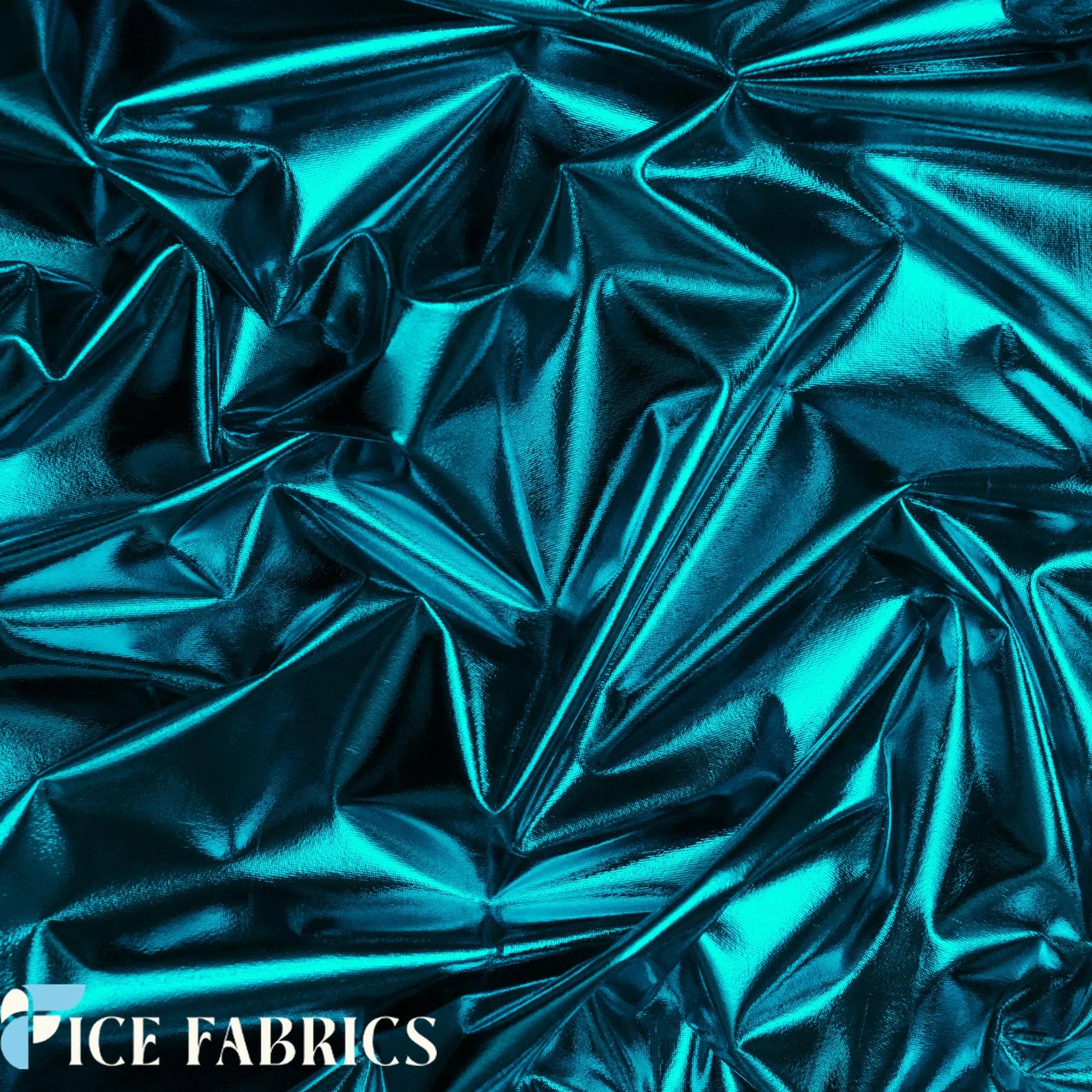 Turquoise 4 Way Stretch Shiny Spandex Fabric  
