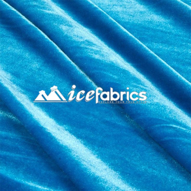 Turquoise Stretch Velvet Upholstery Fabric By The Roll (20 yards) Wholesale Fabric