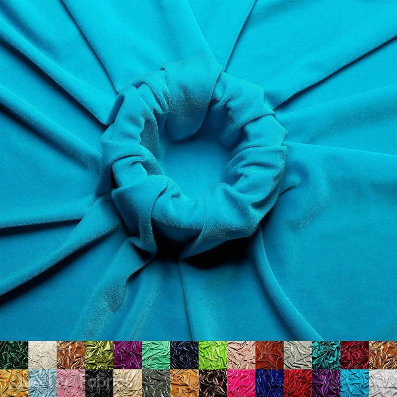Turquoise Stretch Velvet Fabric Soft and Smooth