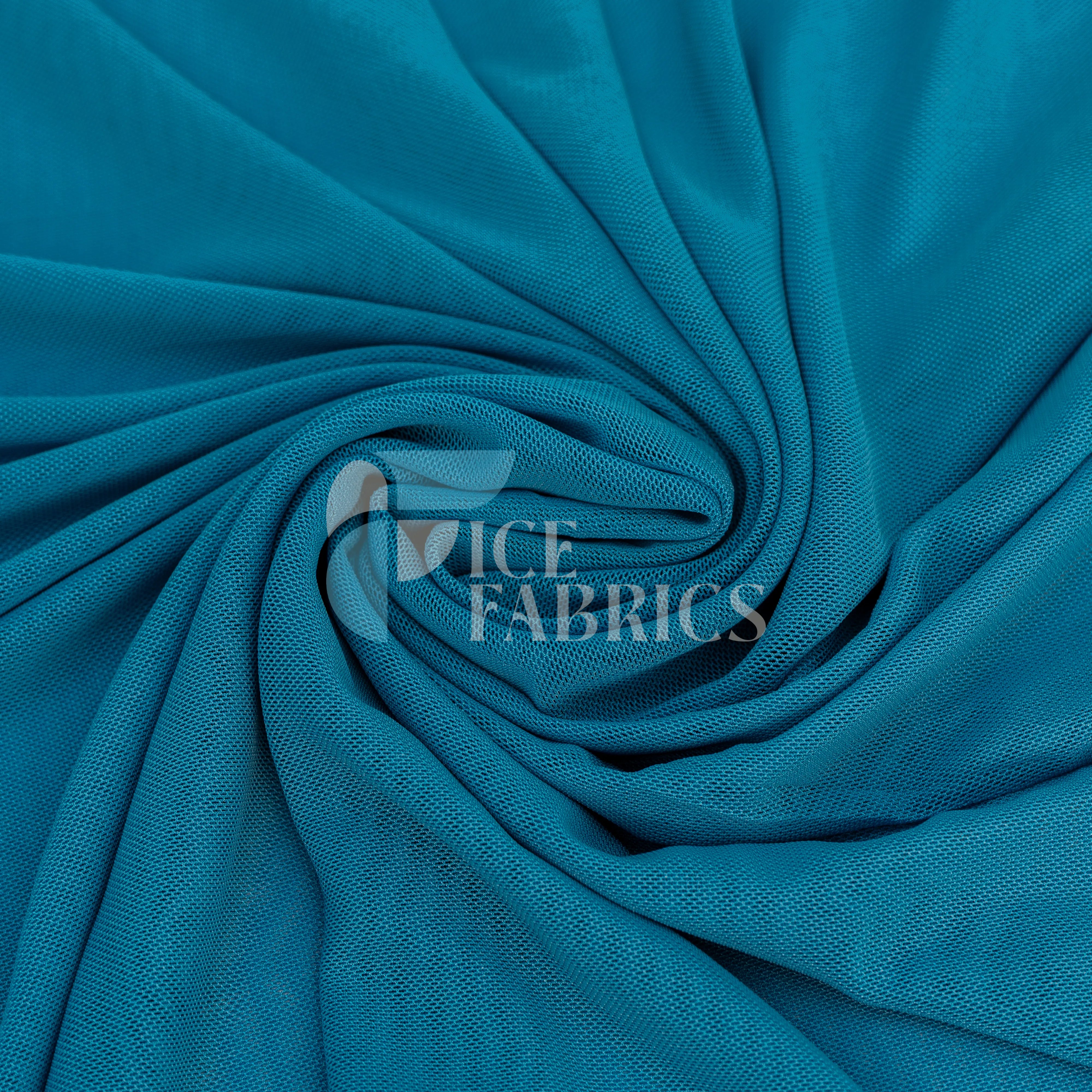 Turquoise 4 Way Stretch Nylon Spandex Power Mesh Fabric