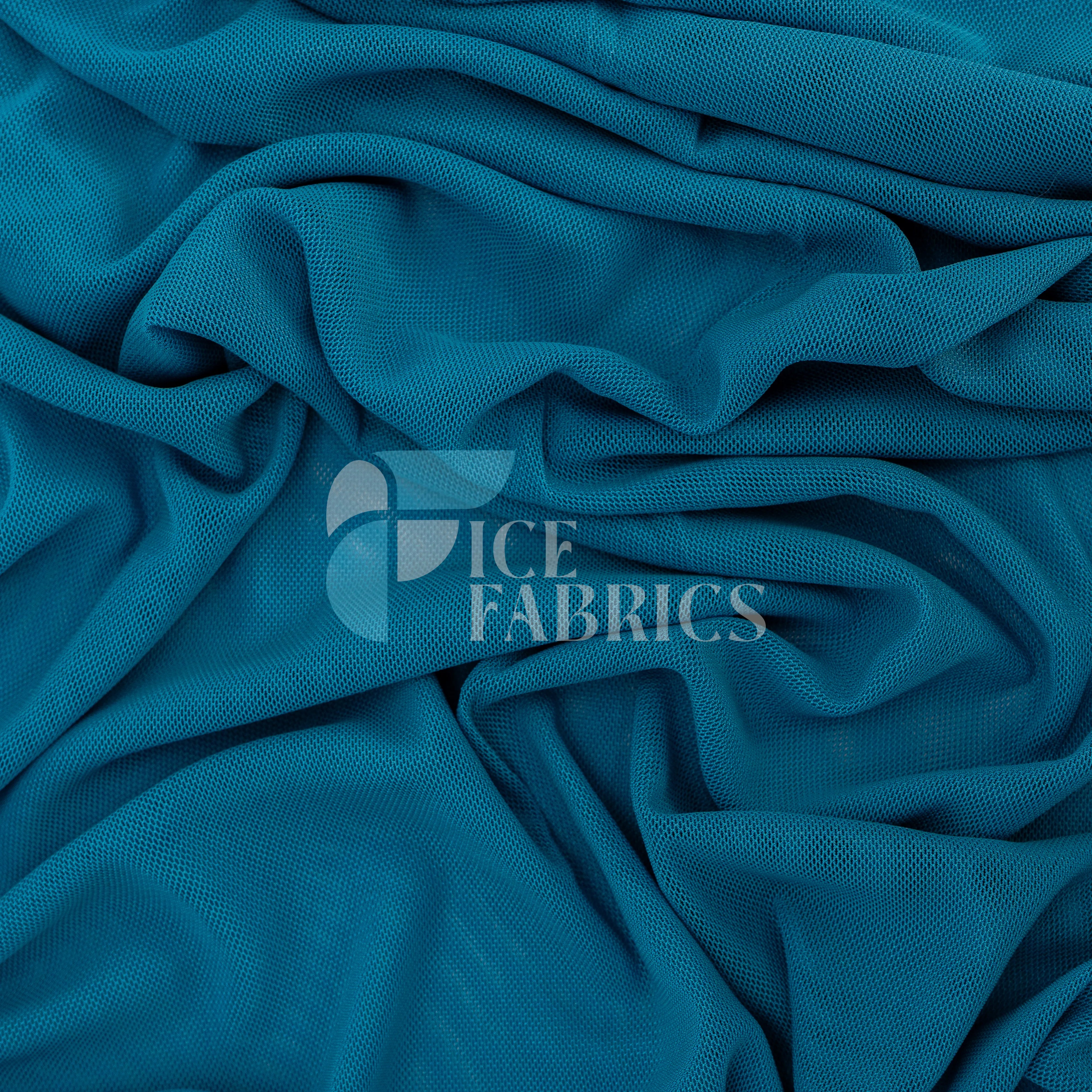Turquoise 4 Way Stretch Nylon Spandex Power Mesh Fabric